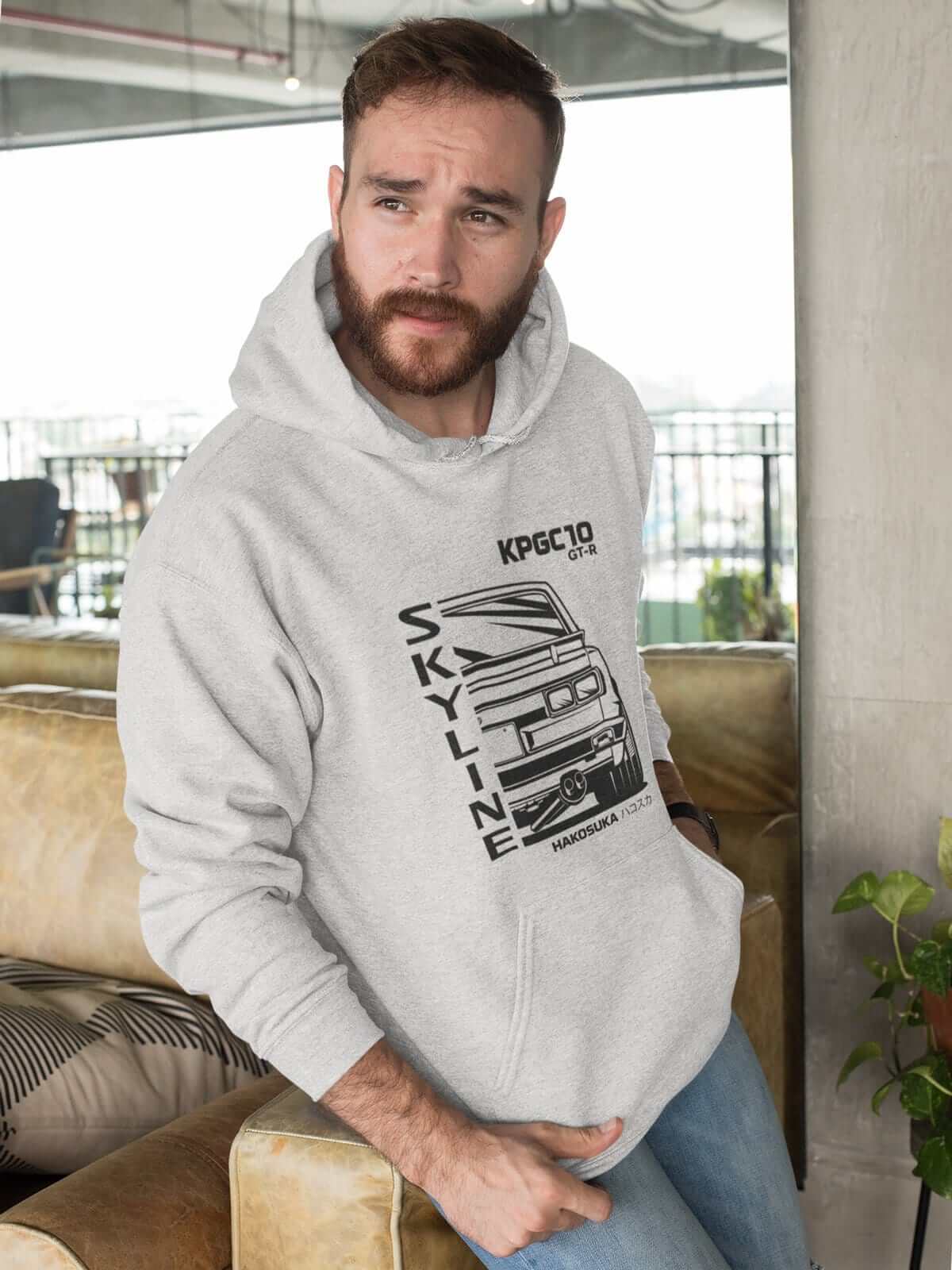 Japanese car printed on athletic heather car hoodie, JDM sweatshirt, car guy gift, car lover, car fan, car enthusiast, petrolhead, JDM lover, boyfriend gift idea