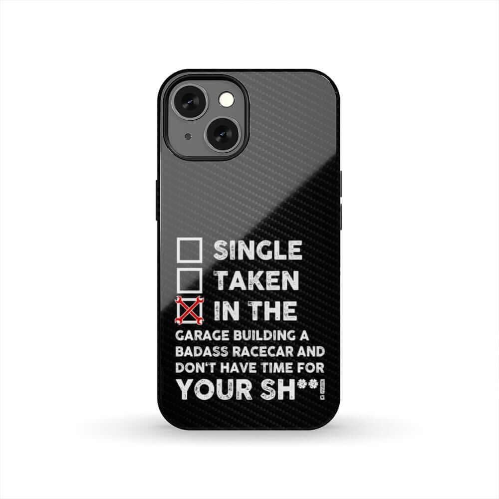 In the Garage Building a Racecar Car Phone Case