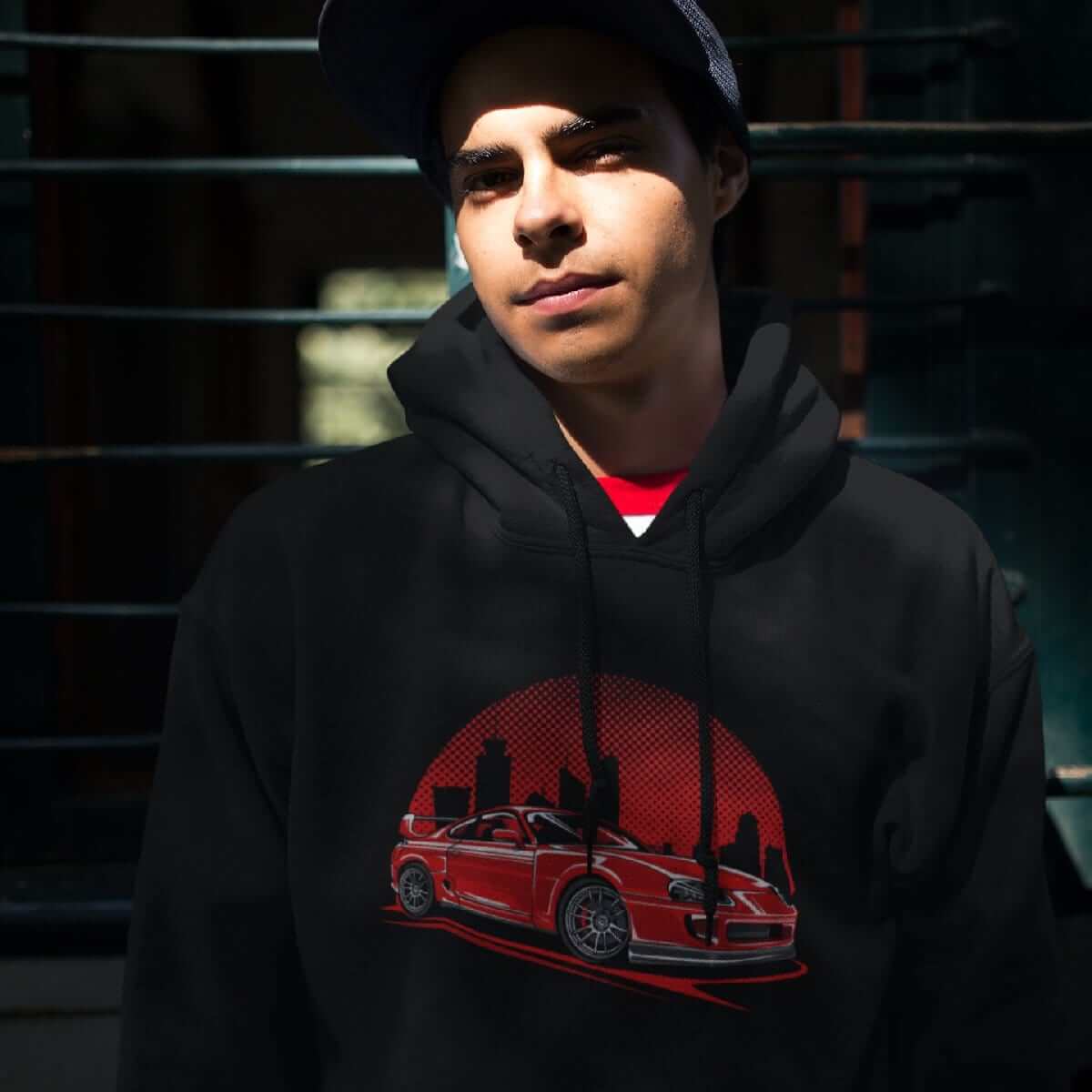 Japanese car printed on black car hoodie, JDM sweatshirt, car guy gift, car lover, car fan, car enthusiast, petrolhead, JDM lover, boyfriend gift idea