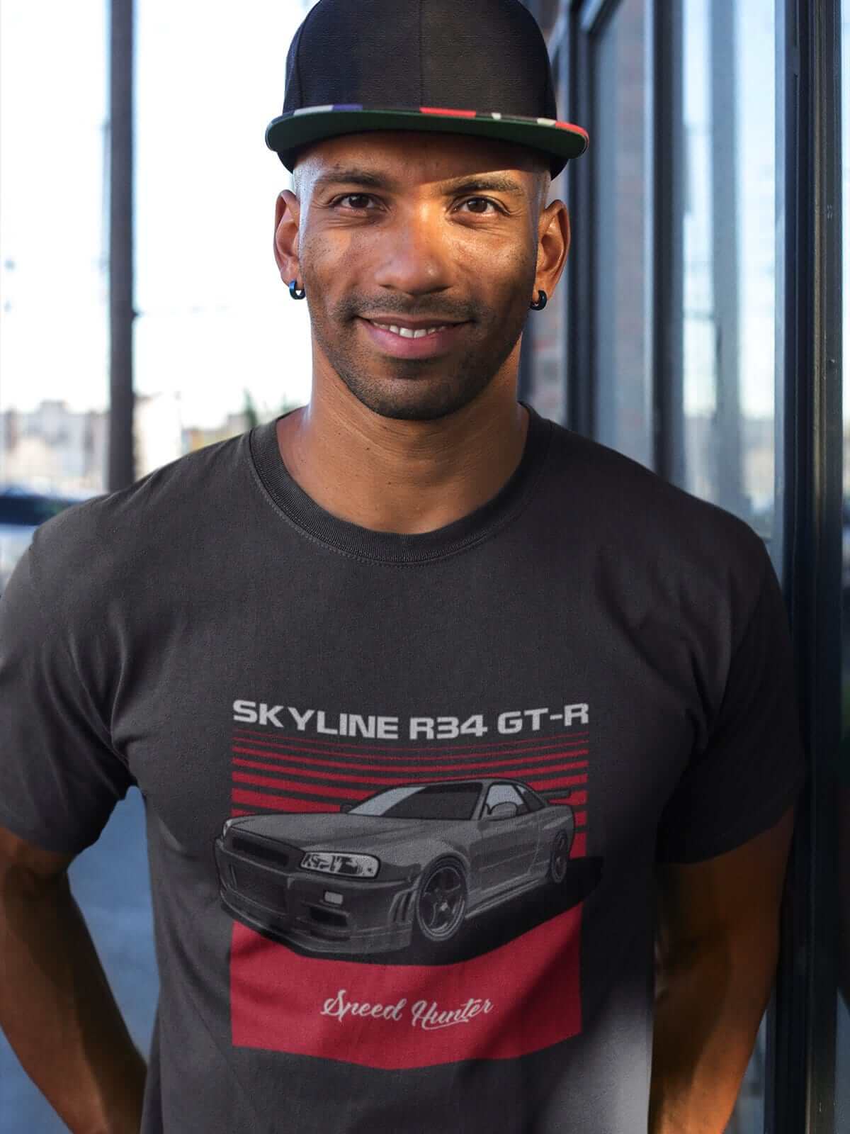 Japanese car printed on dark grey car t-shirt, jdm tee, car guy gift, car lover present, car-fan, car enthusiast