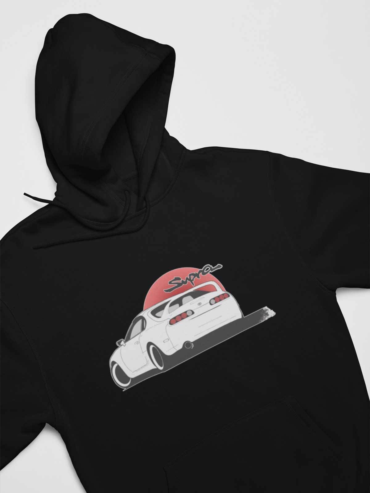 Japanese car printed on black car hoodie, JDM sweatshirt, car guy gift, car lover, car fan, car enthusiast, petrolhead, JDM lover, boyfriend gift idea