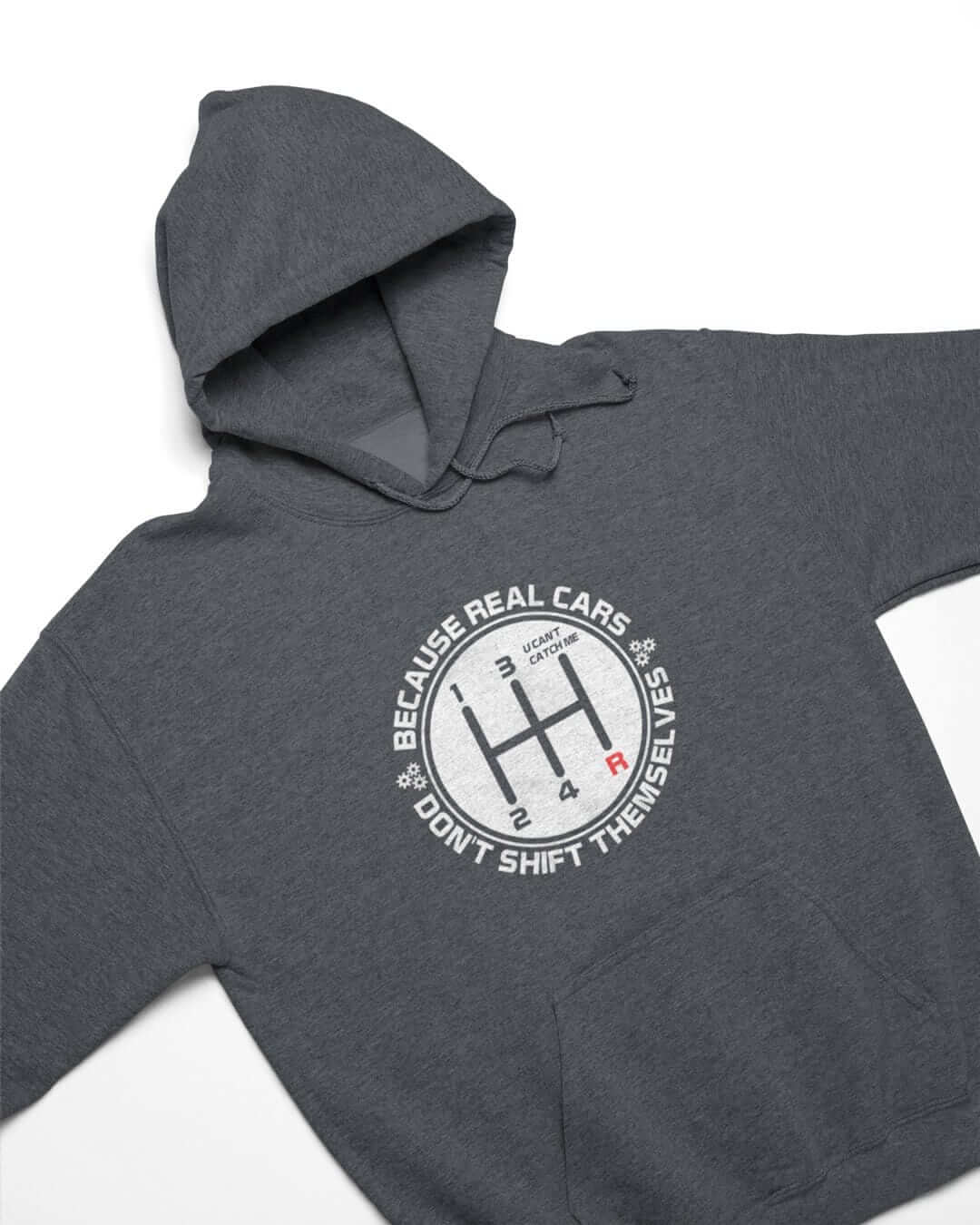 real cars don't shift themselves heather navy car hoodie