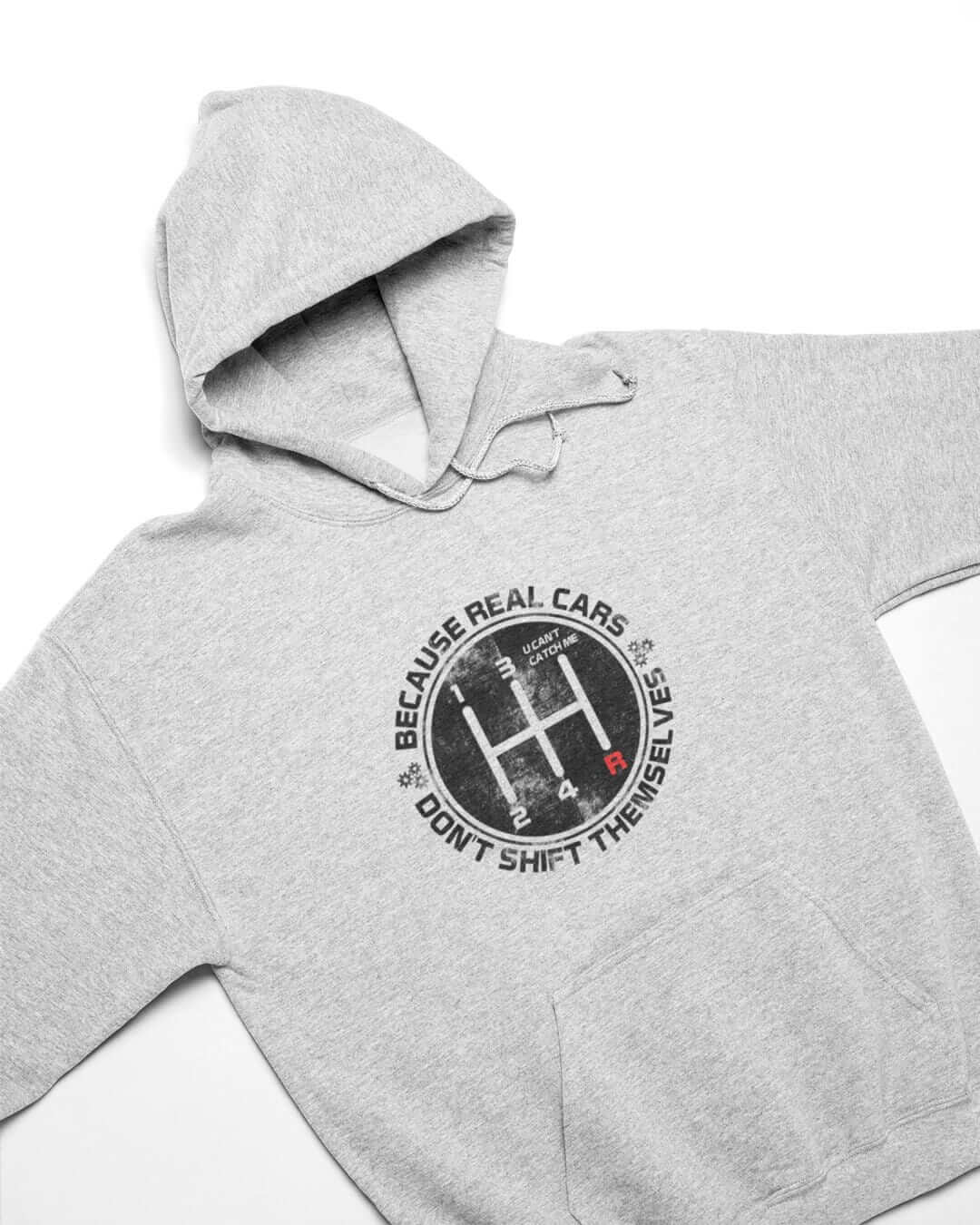 real cars don't shift themselves sport grey car hoodie
