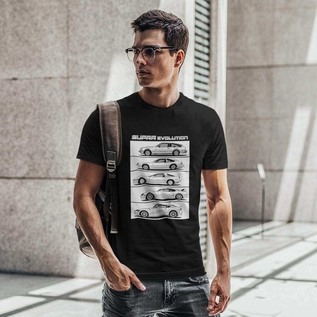 Supra Japanese cars printed on black car t-shirt, JDM tee, car guy gift, car lover, car fan, car enthusiast, petrolhead, JDM lover, boyfriend gift idea