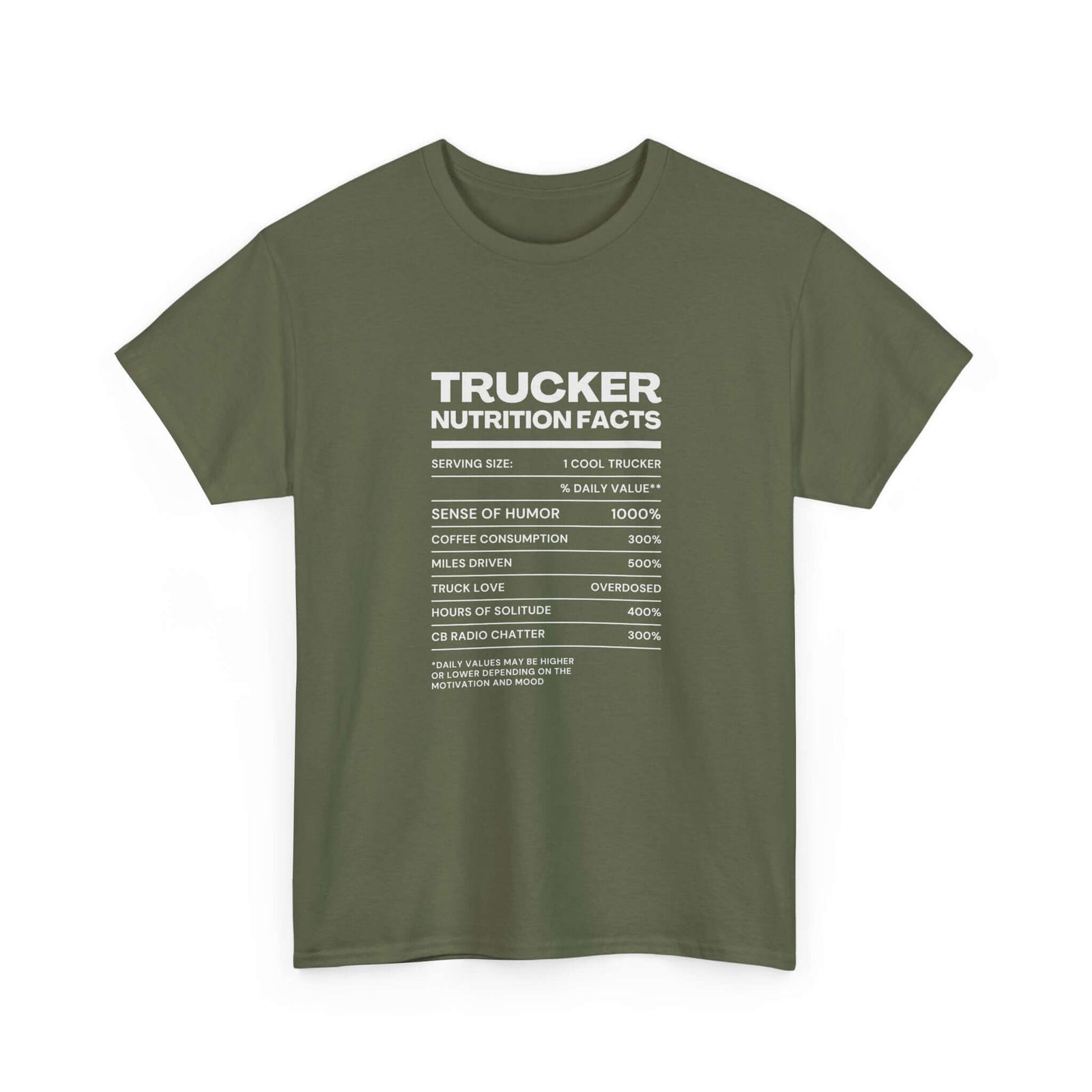 Trucker Nutrition Facts T-Shirt | Funny Truck Driver Gift
