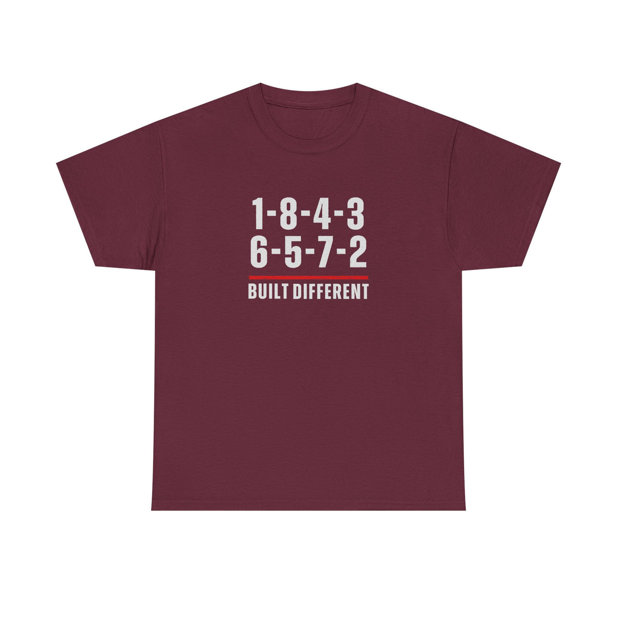 Built Different V8 Firing Order Graphic T-Shirt flat lay - car guy gift idea