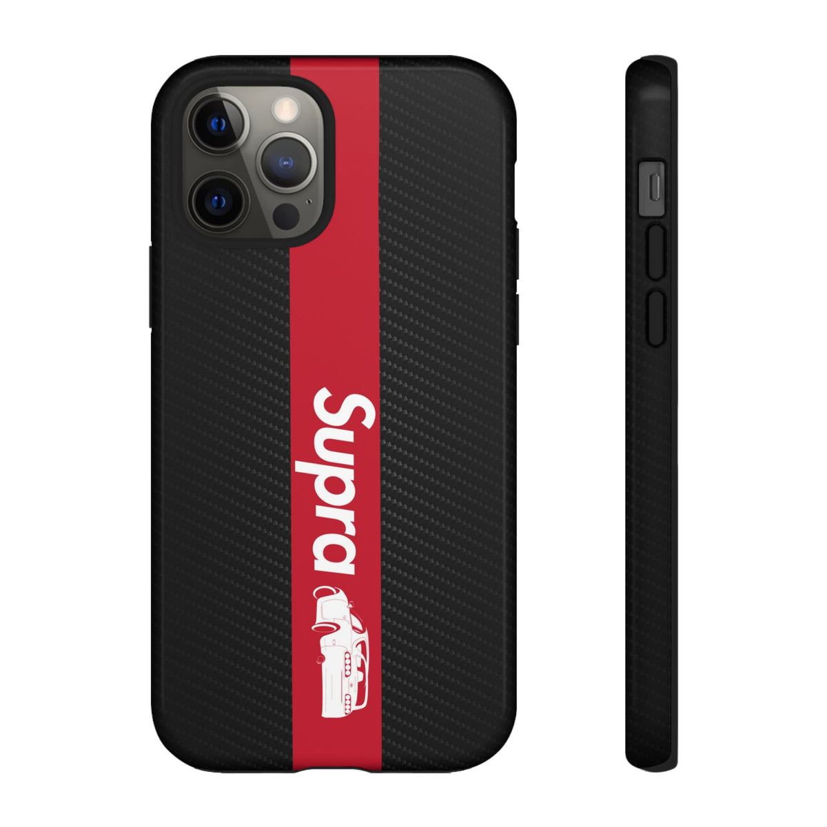 JDM Style Design Tough Phone Case - iPhone 12 Pro, glossy, front and side view