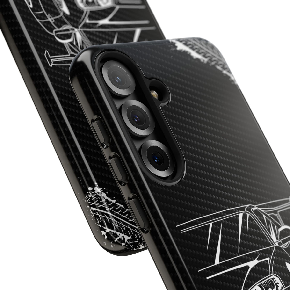 JDM Legends Never Die Tough Phone Case - Samsung Galaxy S25 Plus, glossy, camera cutout close-up