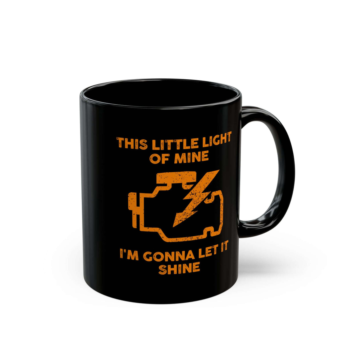 Check Engine Light Coffee Mug mug handle view - car lover gift