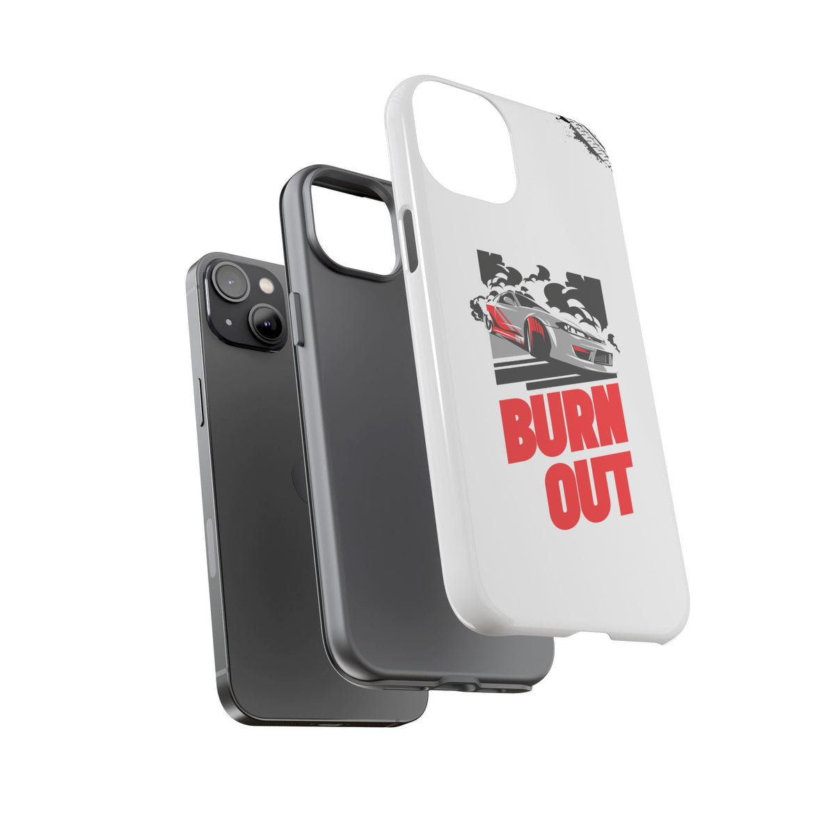 JDM Burnout Tough Car Phone Case - iPhone 14 Plus, glossy, dual-layer protection