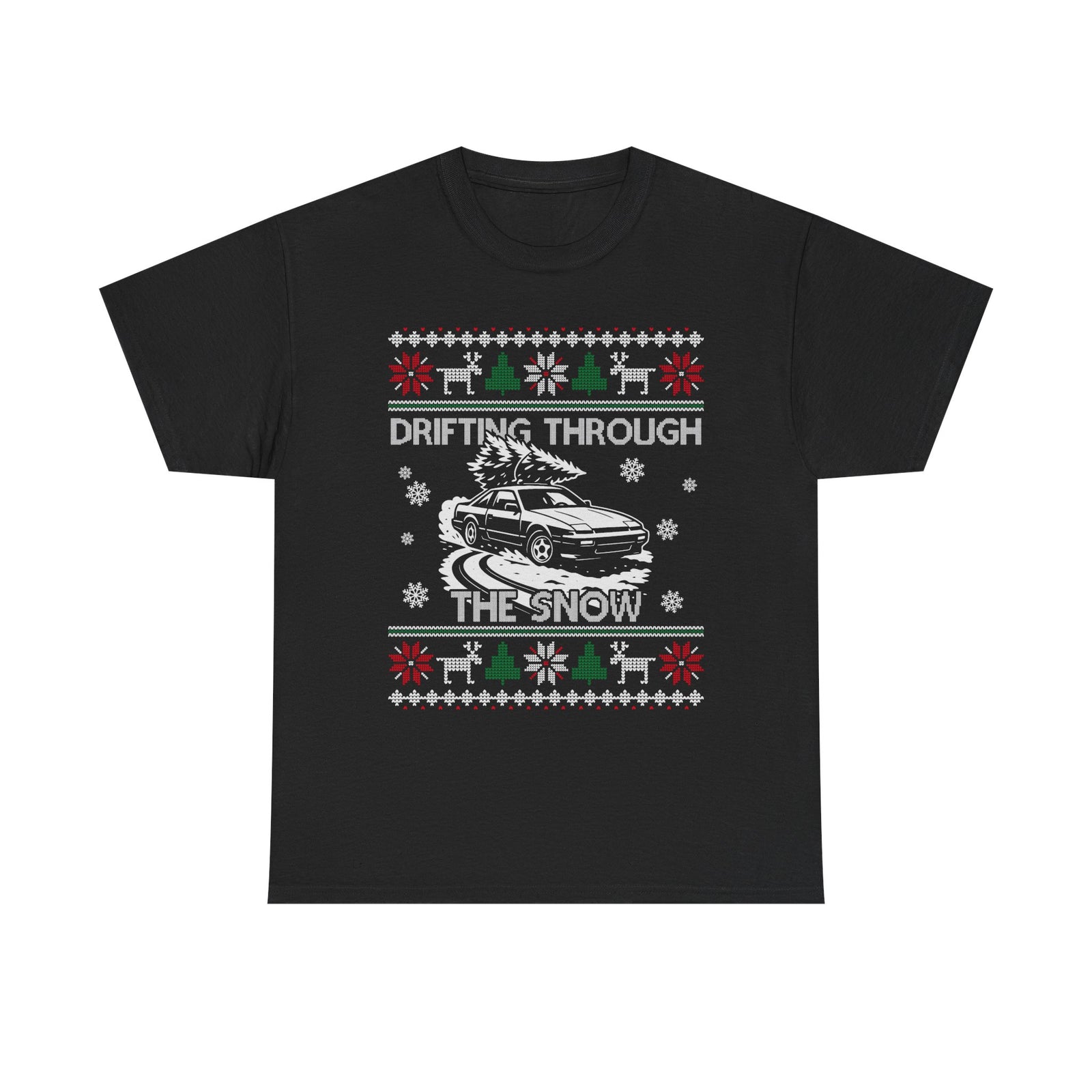 Drifting Through the Snow Ugly Christmas Shirt, Holiday Gift Tee, Christmas Party, JDM Drift Car Guy T-Shirt
