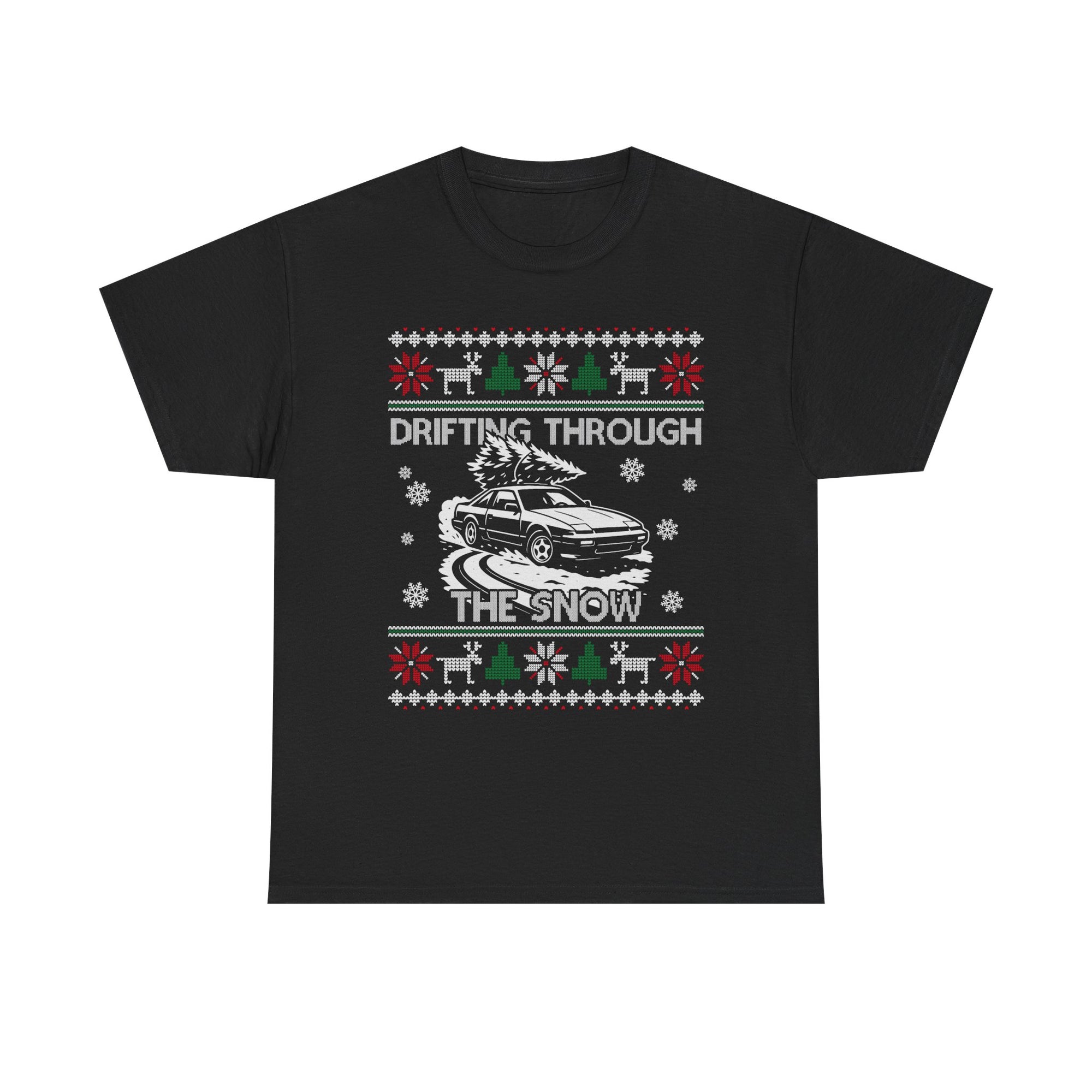 Drifting Through the Snow Ugly Christmas Shirt, Holiday Gift Tee, Christmas Party, JDM Drift Car Guy T-Shirt