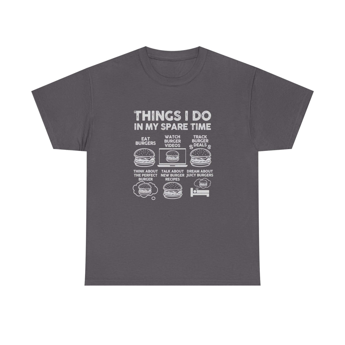 Things I Do in My Spare Time Burger T-Shirt shirt back view - car enthusiast tee