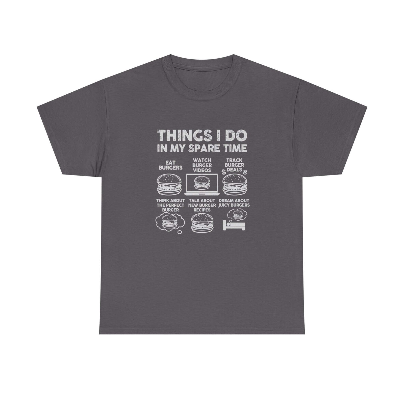 Things I Do in My Spare Time Burger T-Shirt shirt back view - car enthusiast tee