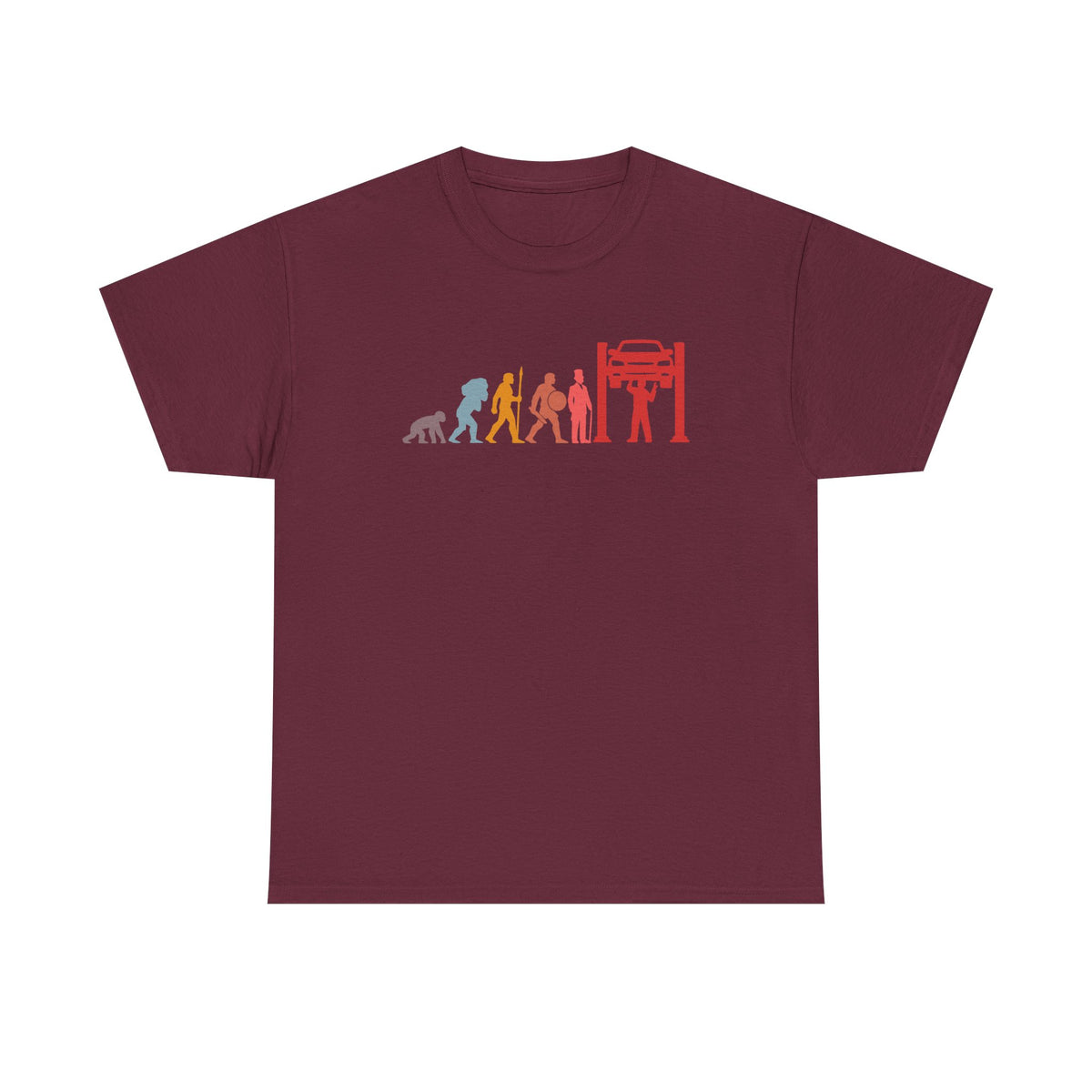 Funny mechanic gift t-shirt - evolution of man to mechanic design