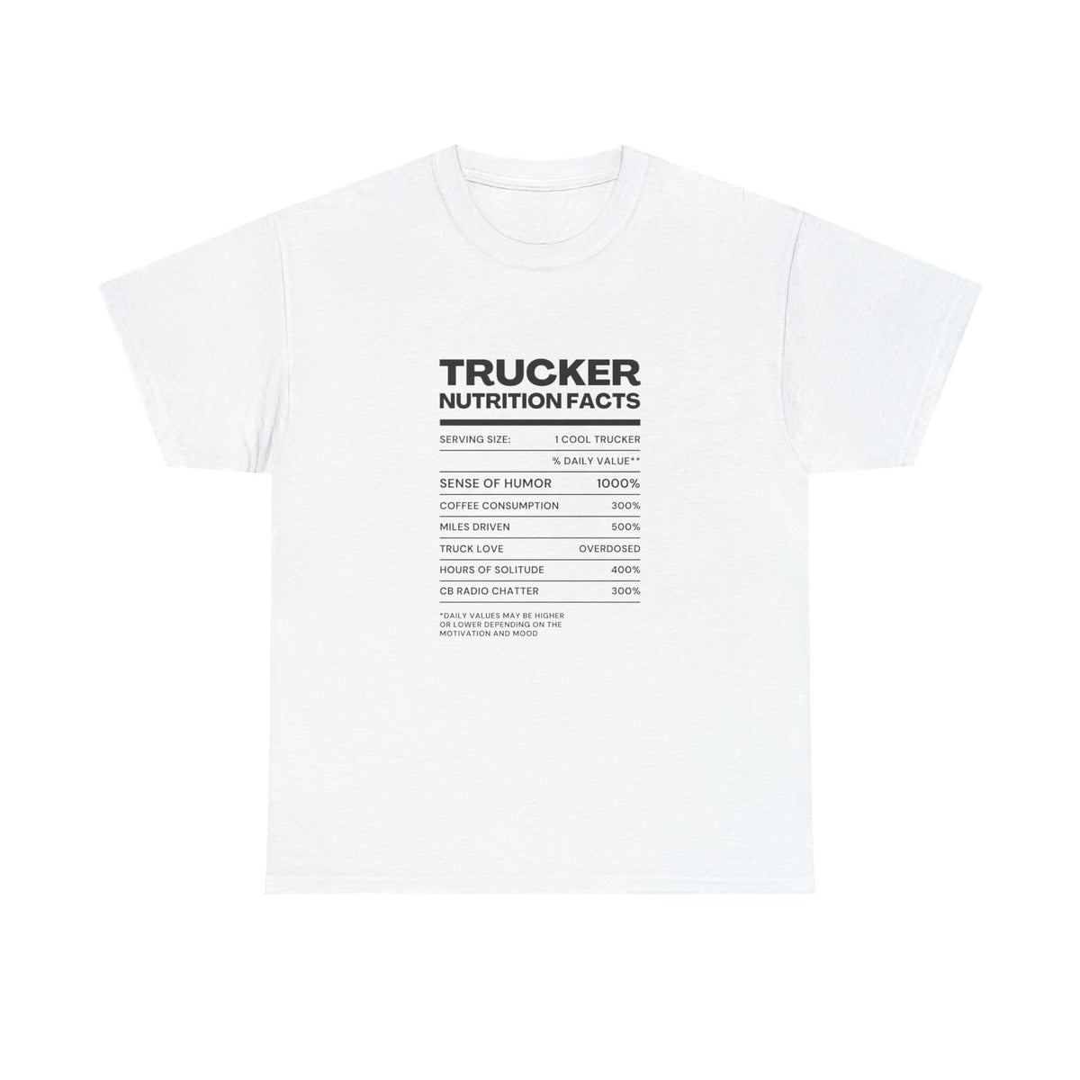 Trucker Nutrition Facts T-Shirt shirt - car guy gift tee