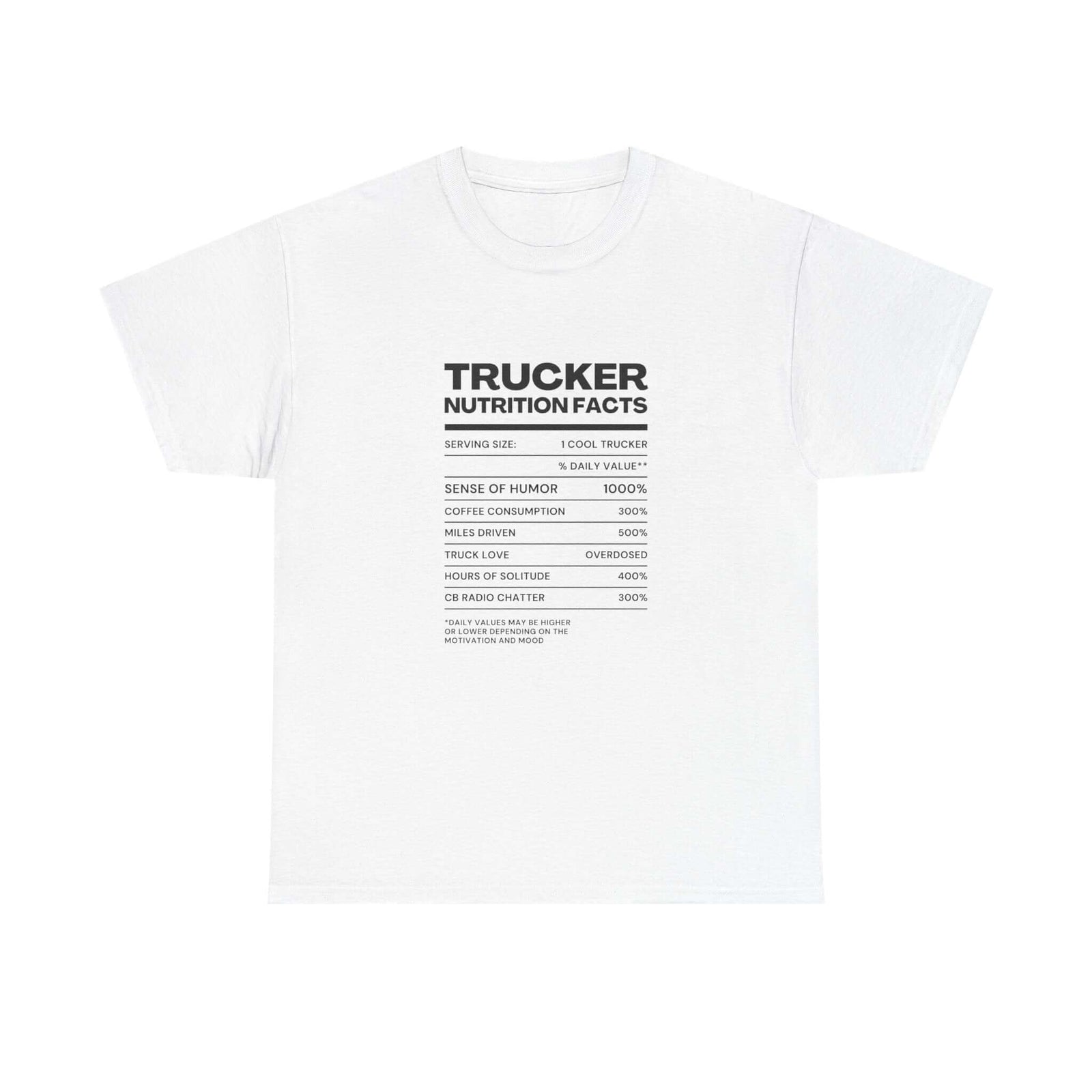 Trucker Nutrition Facts T-Shirt t-shirt - funny car enthusiast gift