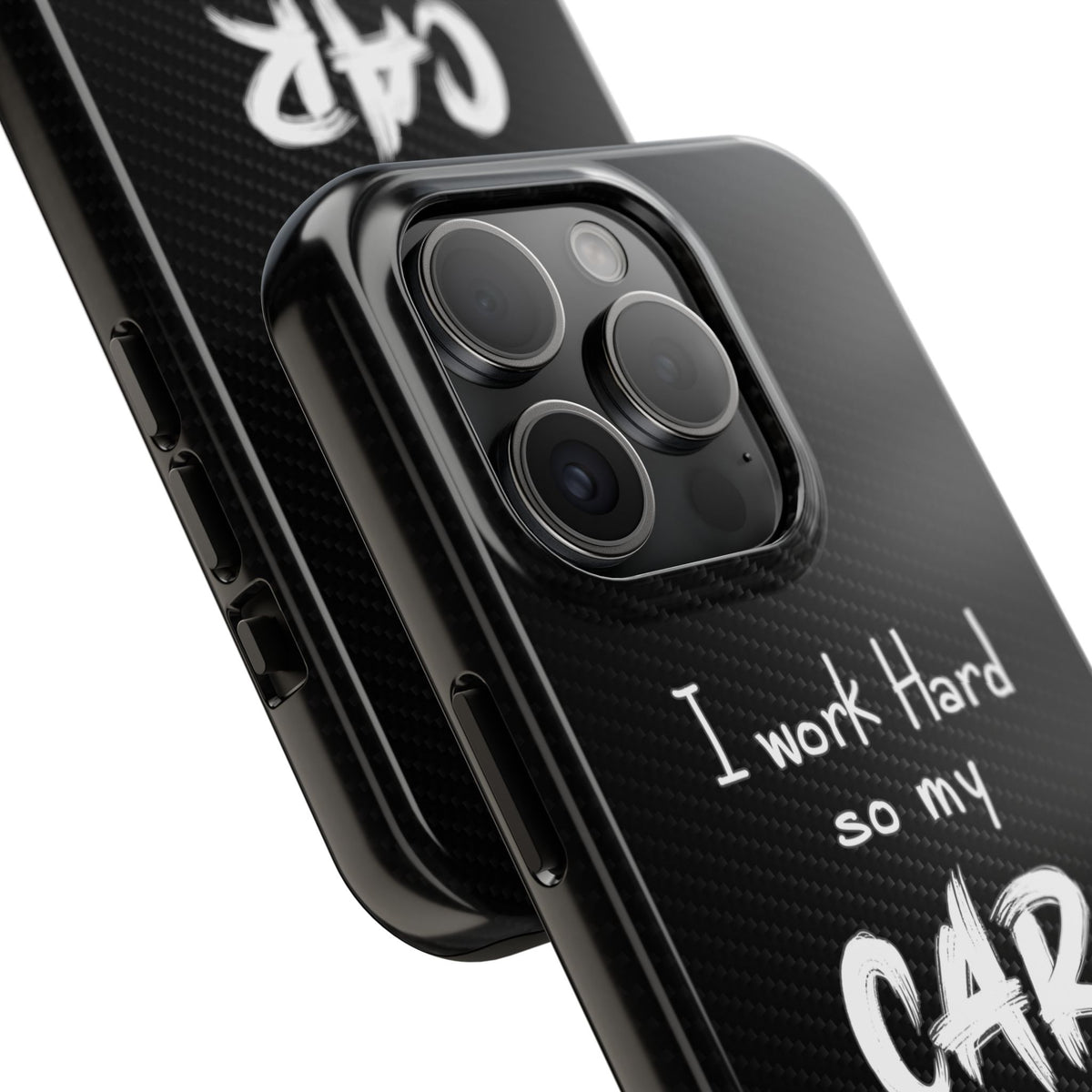 Working Hard For My Car Tough Phone Case - iPhone 15 Pro, camera cutout close-up