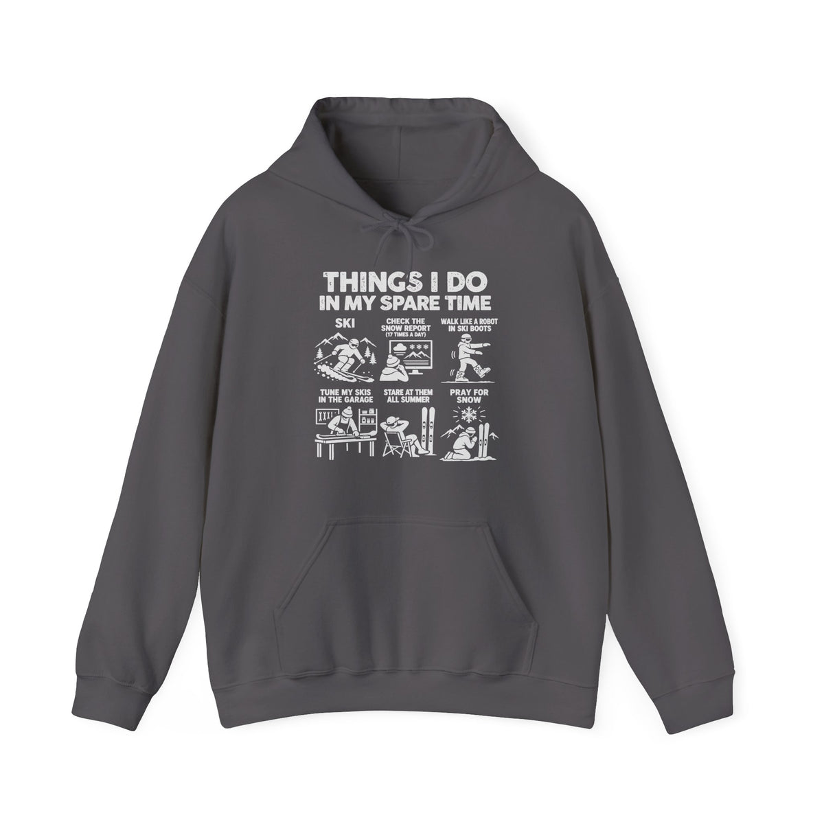 Things I Do In My Spare Time Ski Hoodie in Charcoal