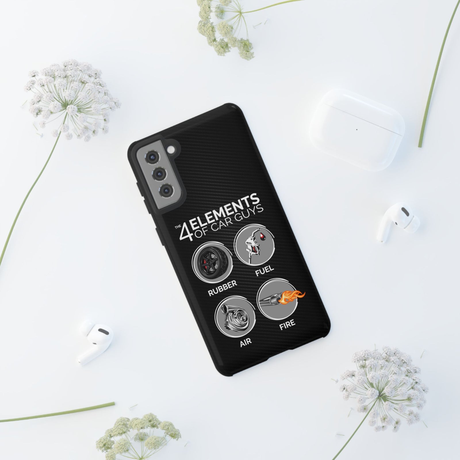 The 4 Elements of Car Guys Tough Phone Case | Funny Car Lover Gift