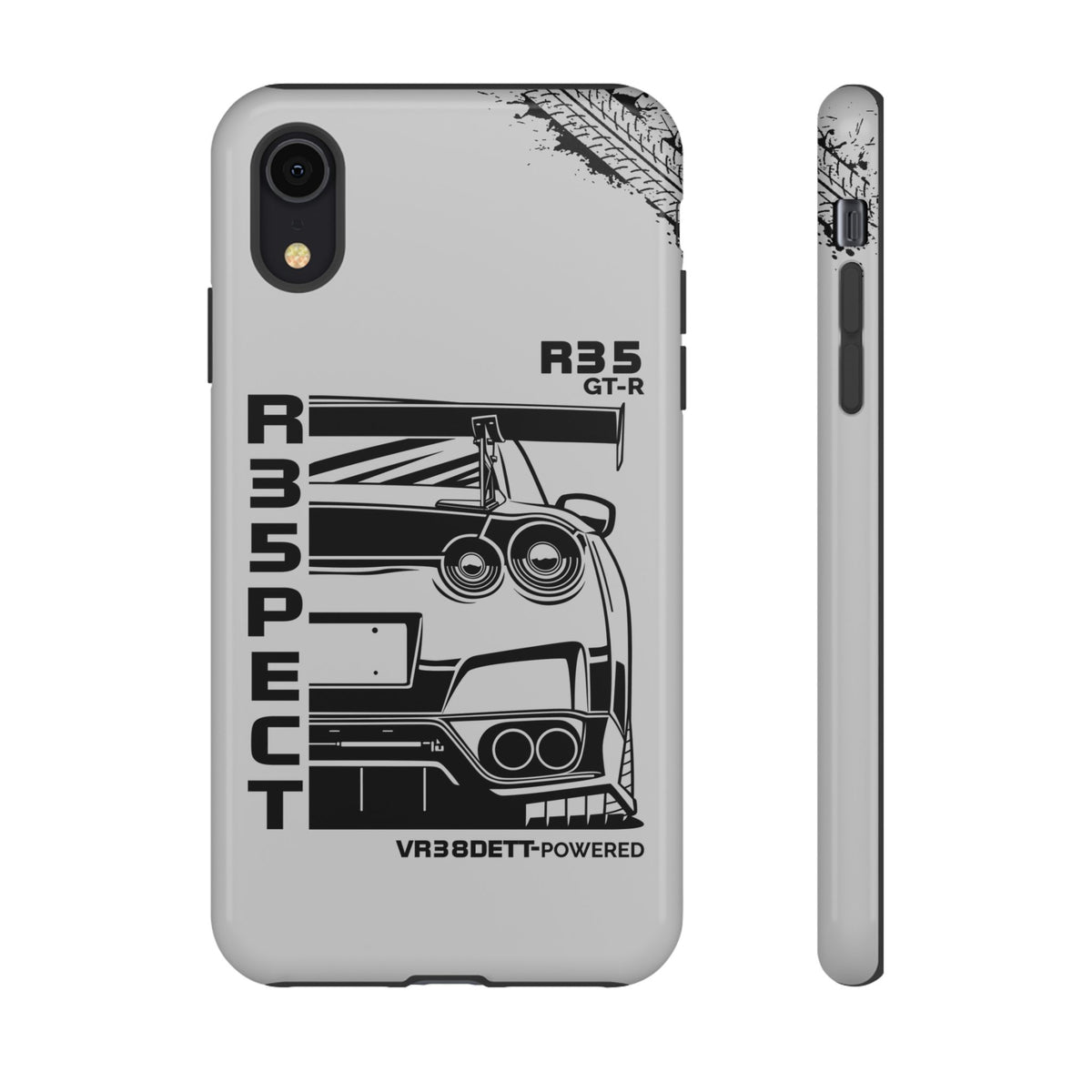 JDM Front View Tough Phone Case - iPhone XR, glossy, front and side view