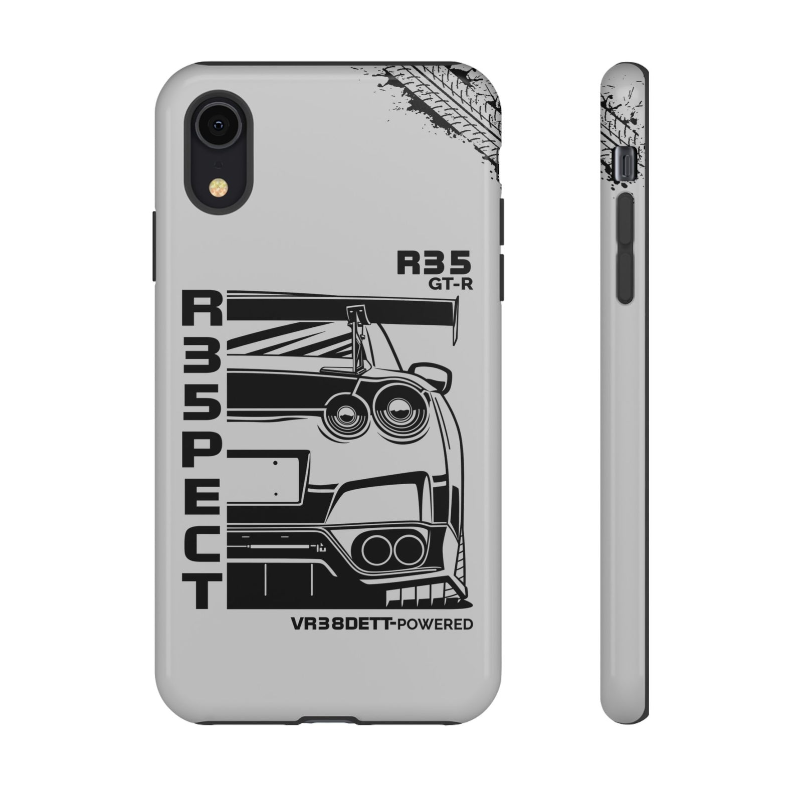 JDM Front View Tough Phone Case - iPhone XR, glossy, front and side view