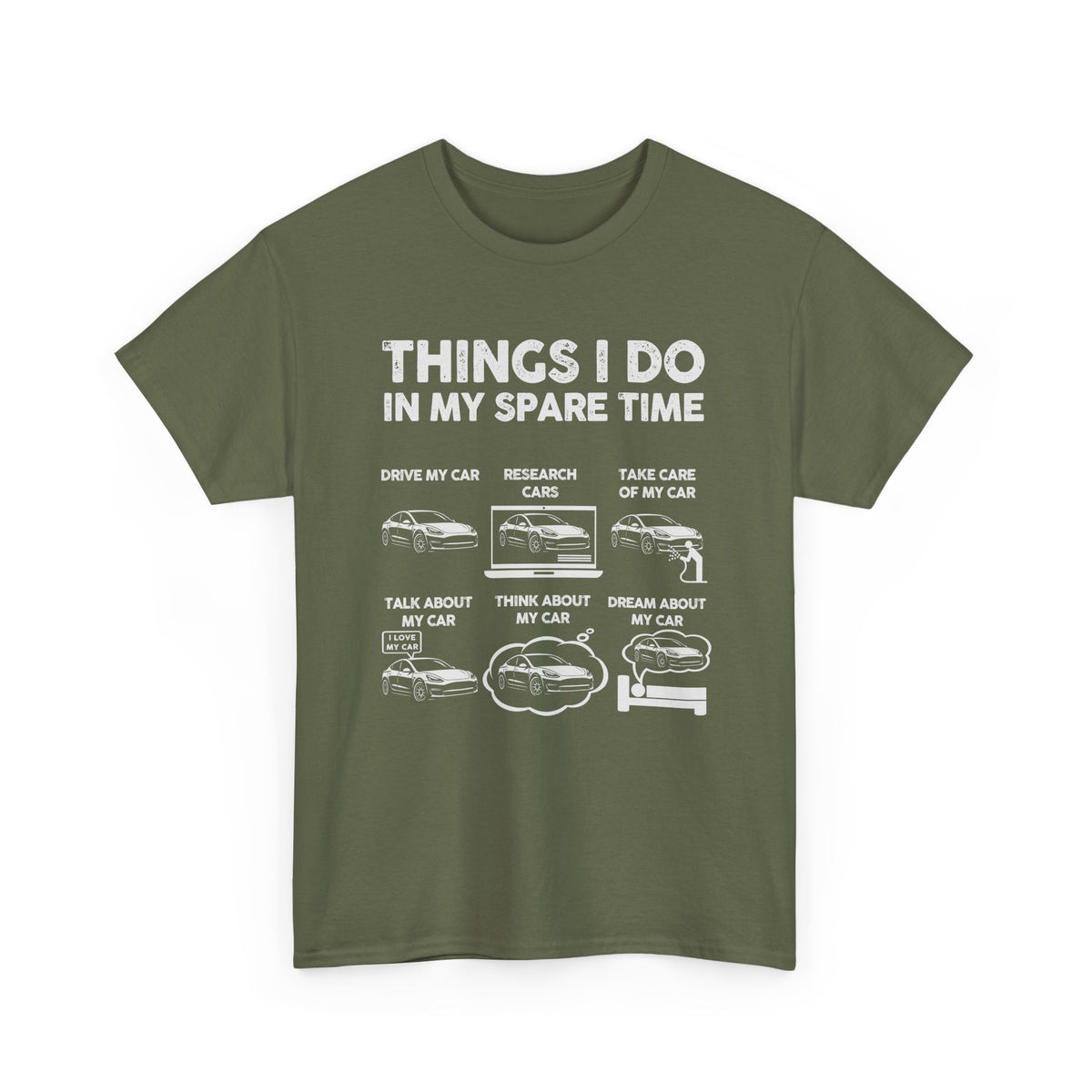 Things I Do In My Spare Time Tesla Owner T-Shirt | EV Car Guy Tee
