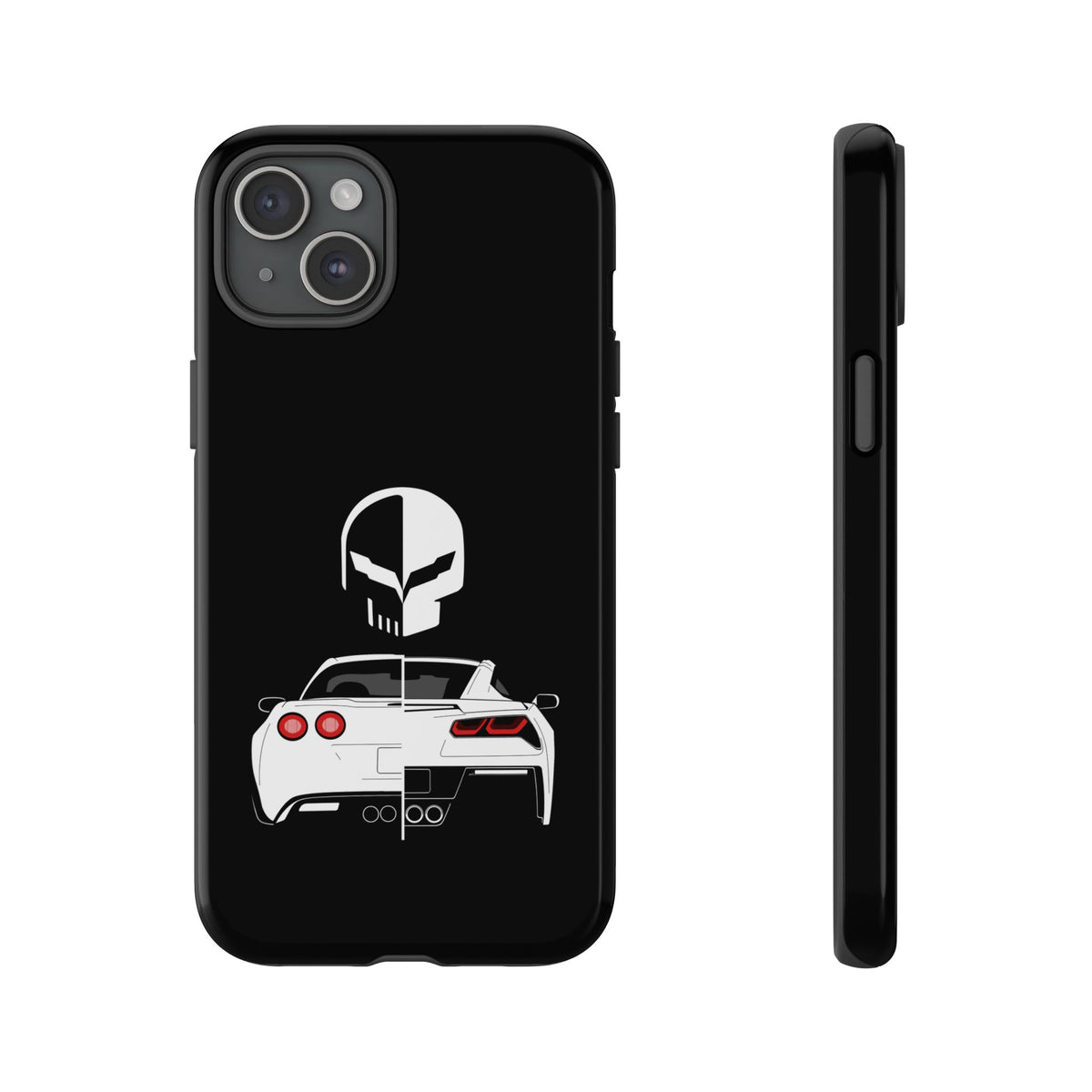 Corvette Punisher Skull Tough Phone Case | Muscle Car Guy Gift