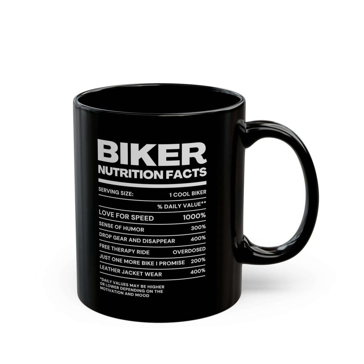 Biker Nutrition Facts Coffee Mug funny mug - automotive enthusiast gift
