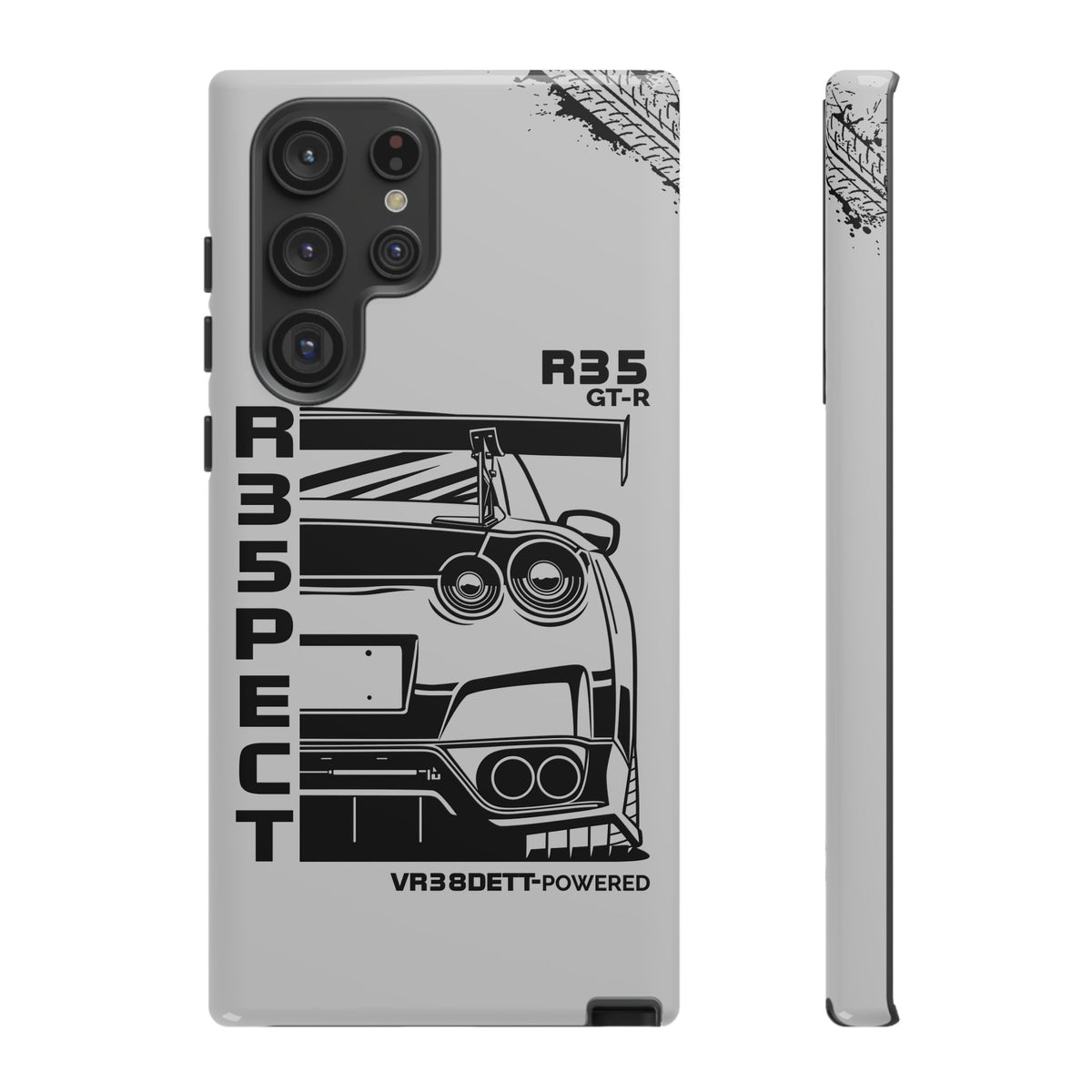 JDM Front View Tough Phone Case - Samsung Galaxy S22 Ultra, glossy, front and side view