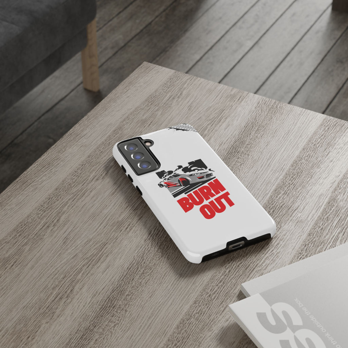 JDM Burnout Tough Car Phone Case - Samsung Galaxy S21 FE, glossy, lifestyle photo