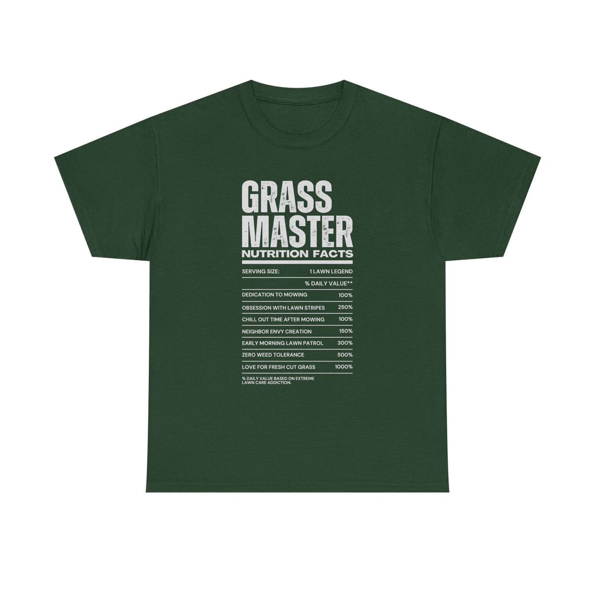 Grass Master Nutrition Facts T-Shirt shirt color variant - car guy gift