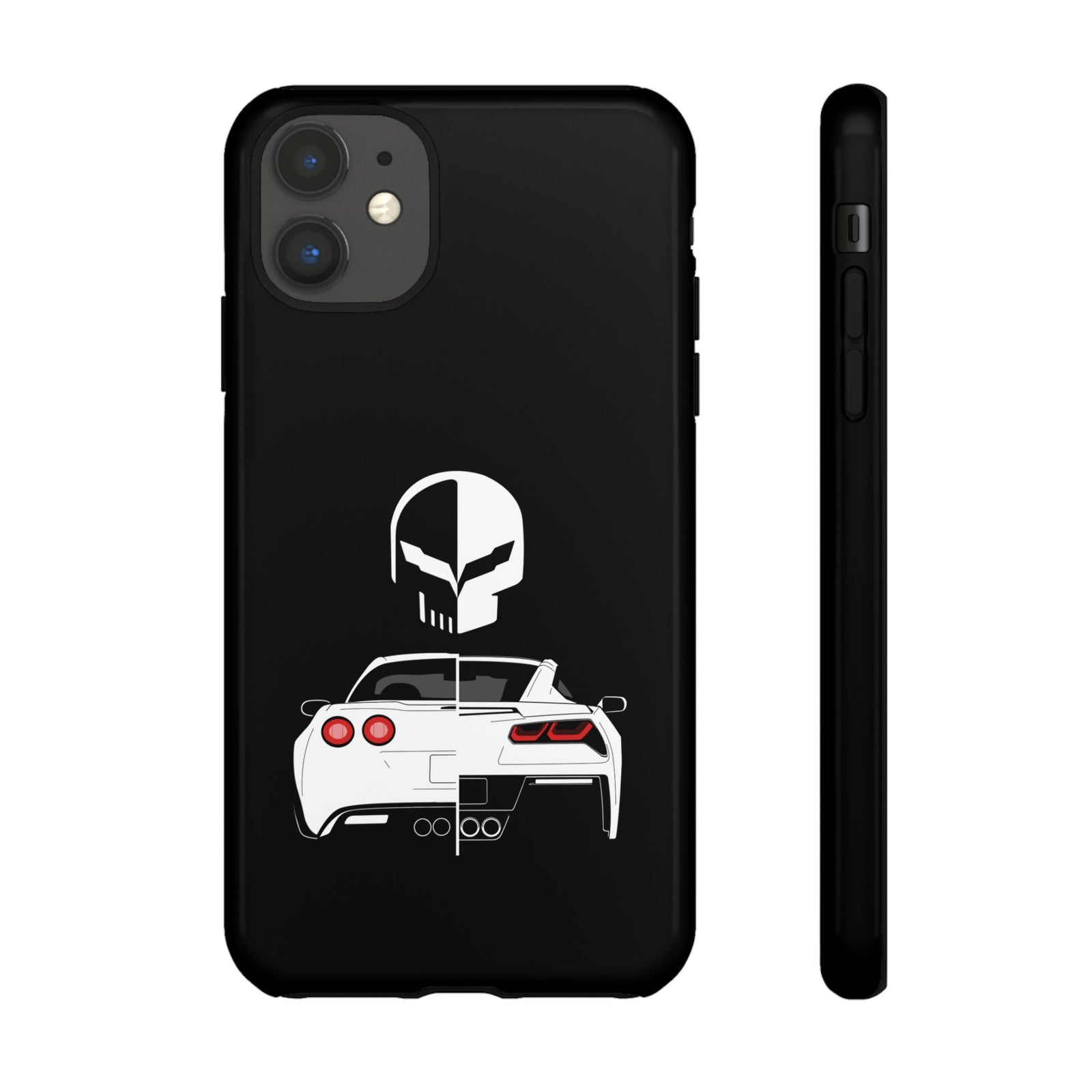 Corvette Punisher Skull Tough Phone Case | Muscle Car Guy Gift