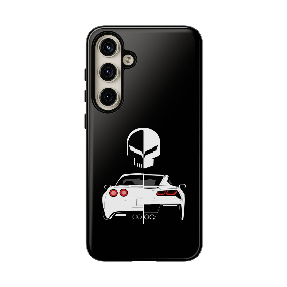 Corvette Punisher Skull Tough Phone Case | Muscle Car Guy Gift