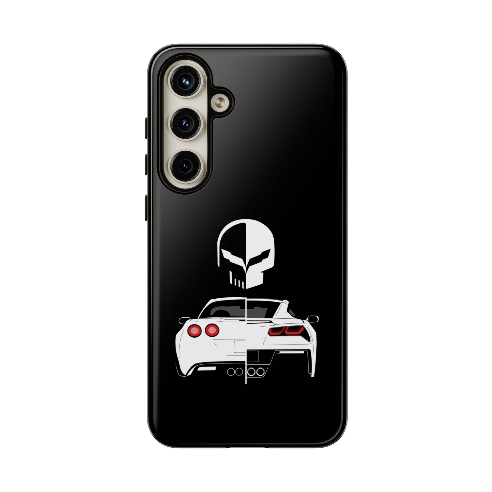 Corvette Punisher Skull Tough Phone Case | Muscle Car Guy Gift