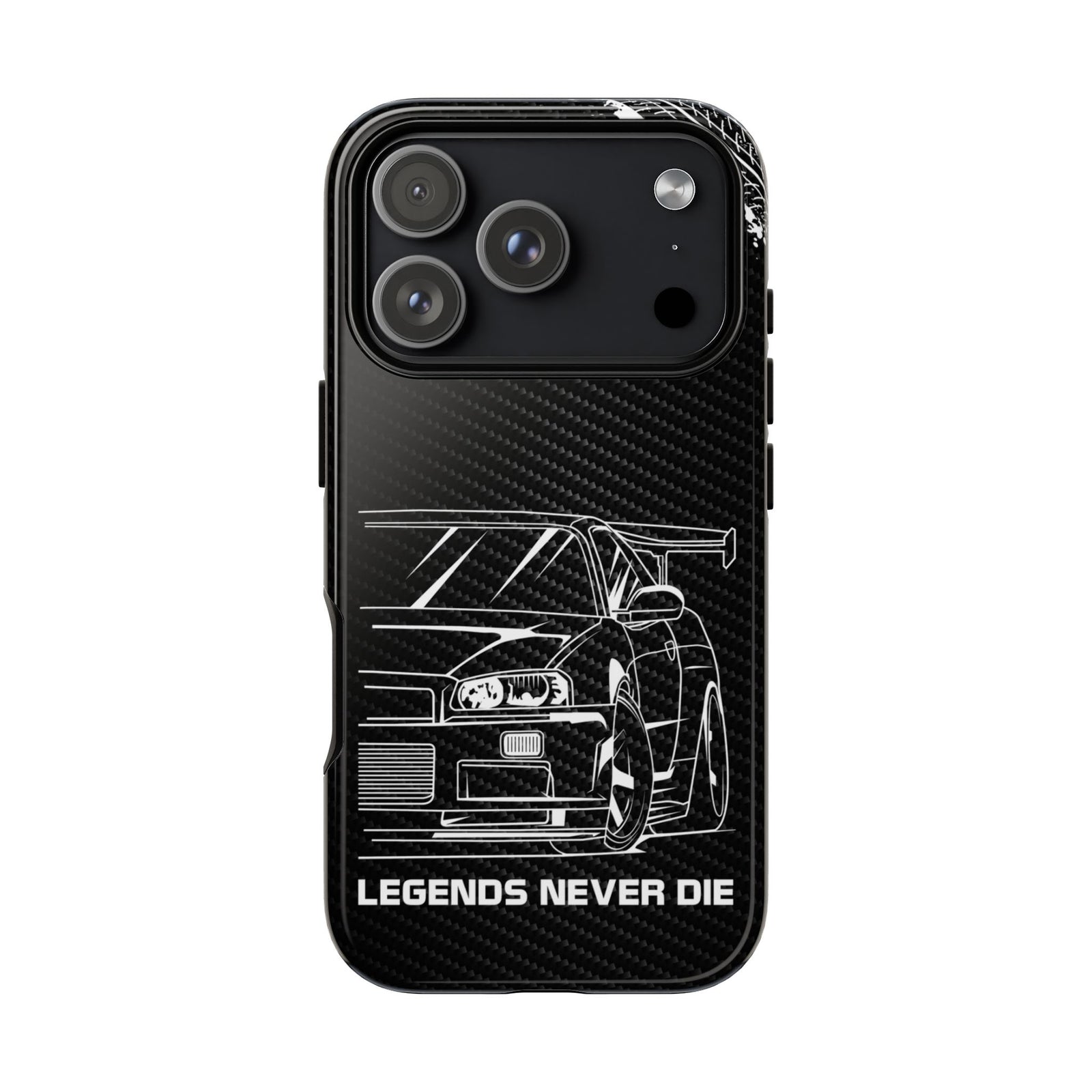 JDM Legends Never Die Tough Phone Case - iPhone 17 Pro, glossy, front view