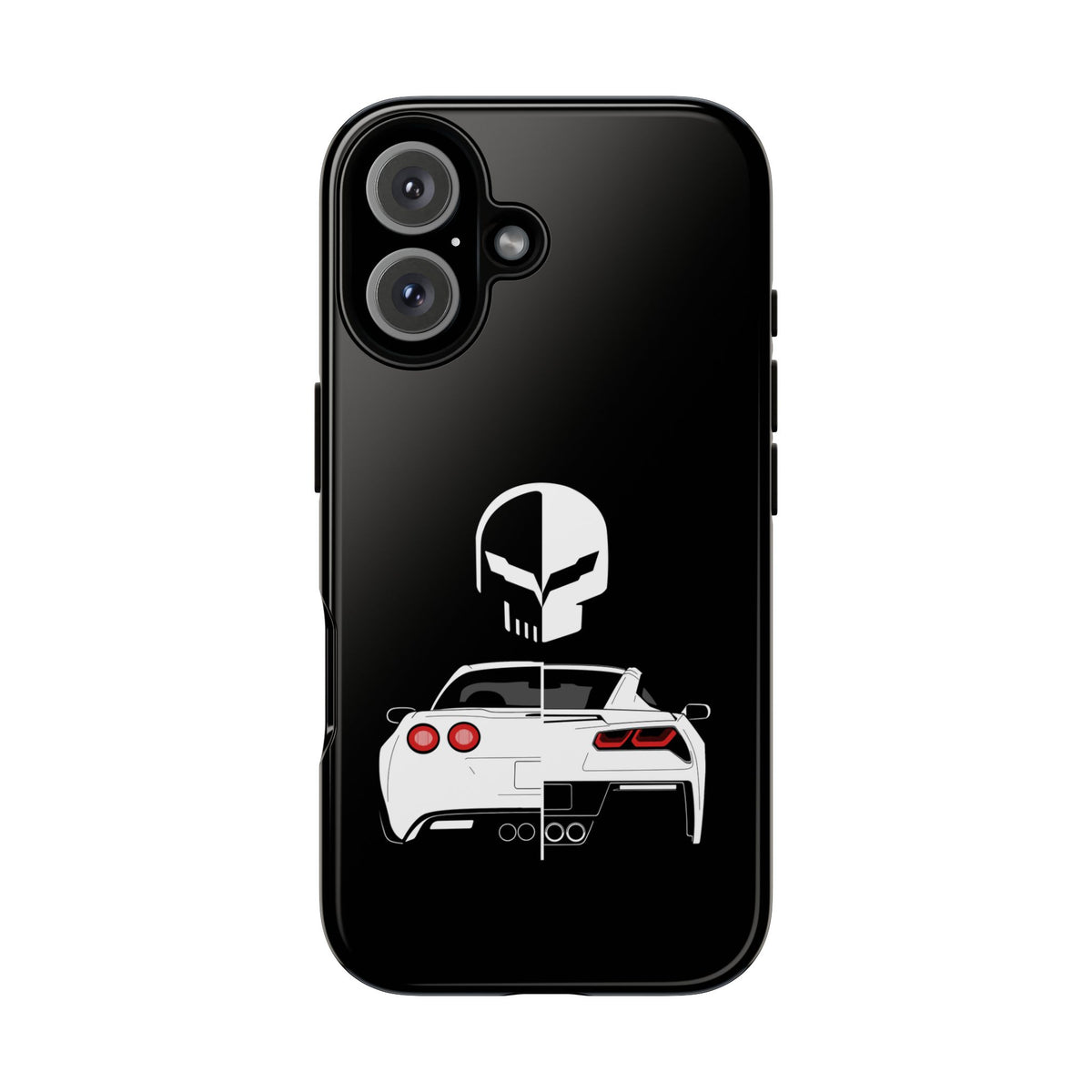 Corvette Punisher Skull Tough Phone Case | Muscle Car Guy Gift