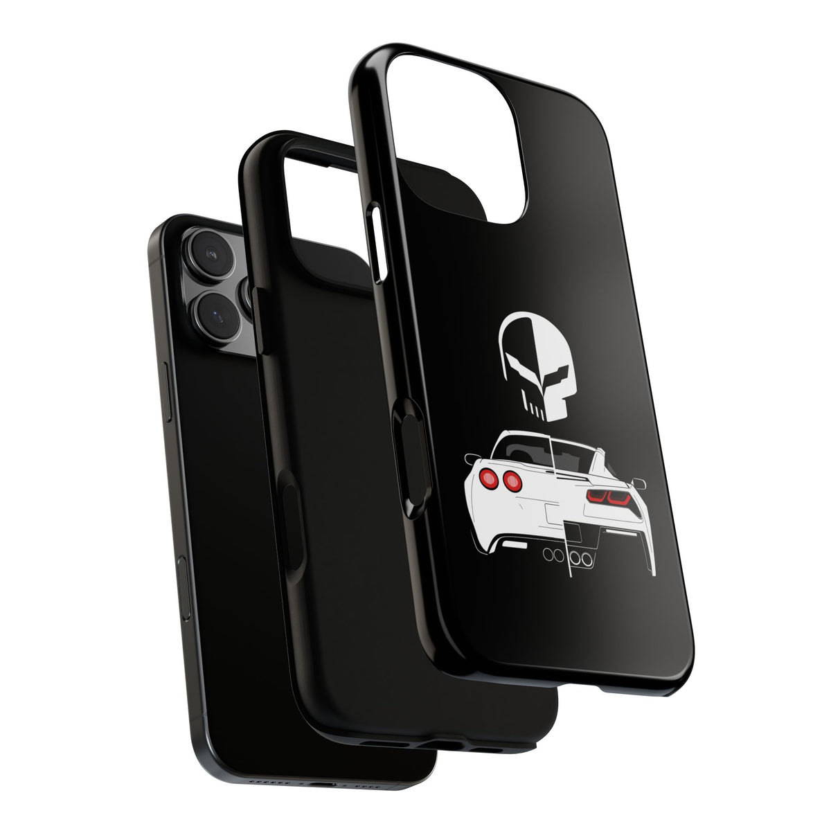Corvette Punisher Skull Tough Phone Case | Muscle Car Guy Gift