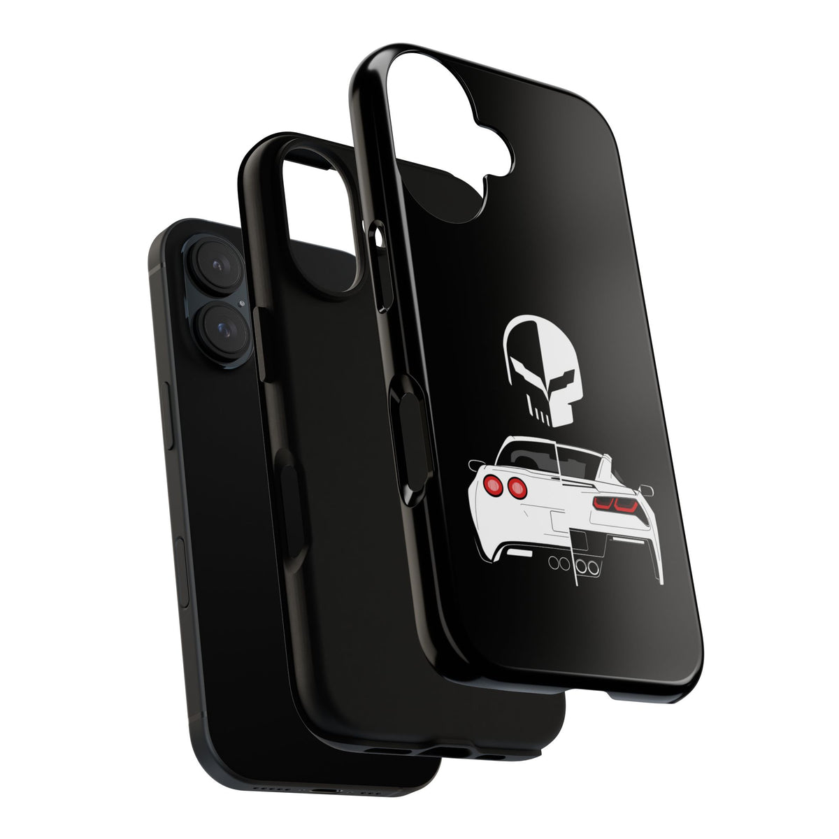 Corvette Punisher Skull Tough Phone Case | Muscle Car Guy Gift
