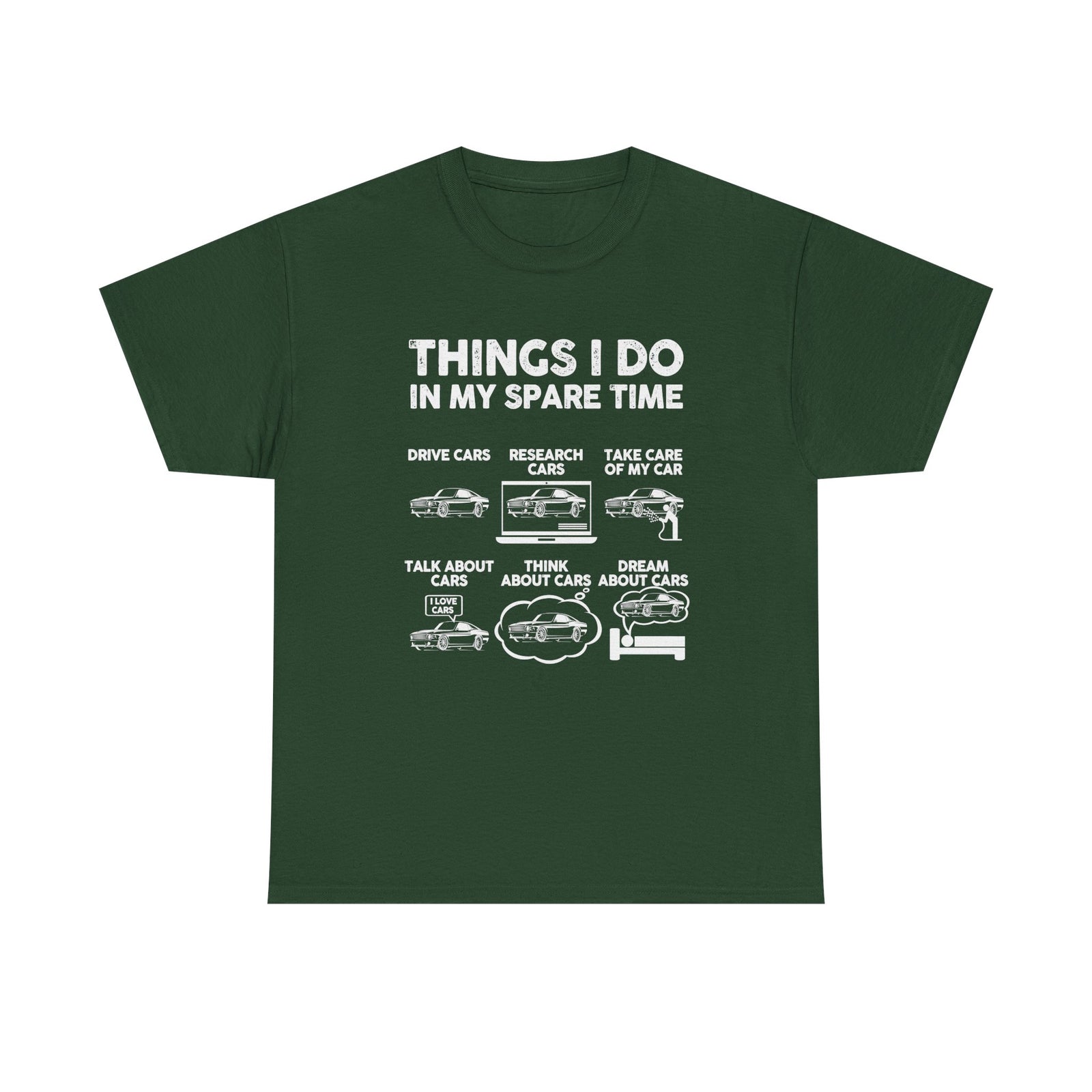 Man wearing Things I Do in My Spare Time T-Shirt shirt - car enthusiast gift