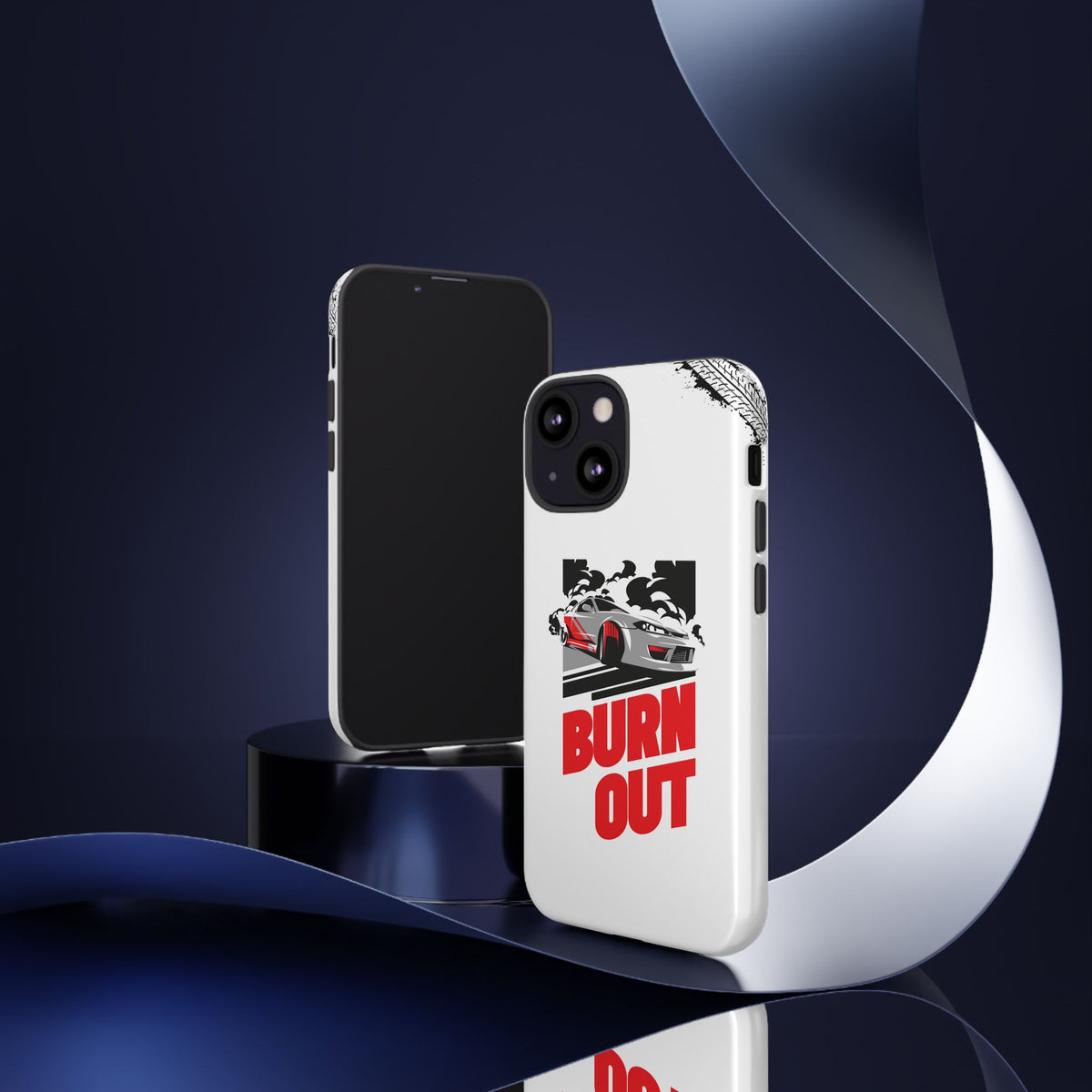 JDM Burnout Tough Car Phone Case - iPhone 13 Mini, glossy, lifestyle photo