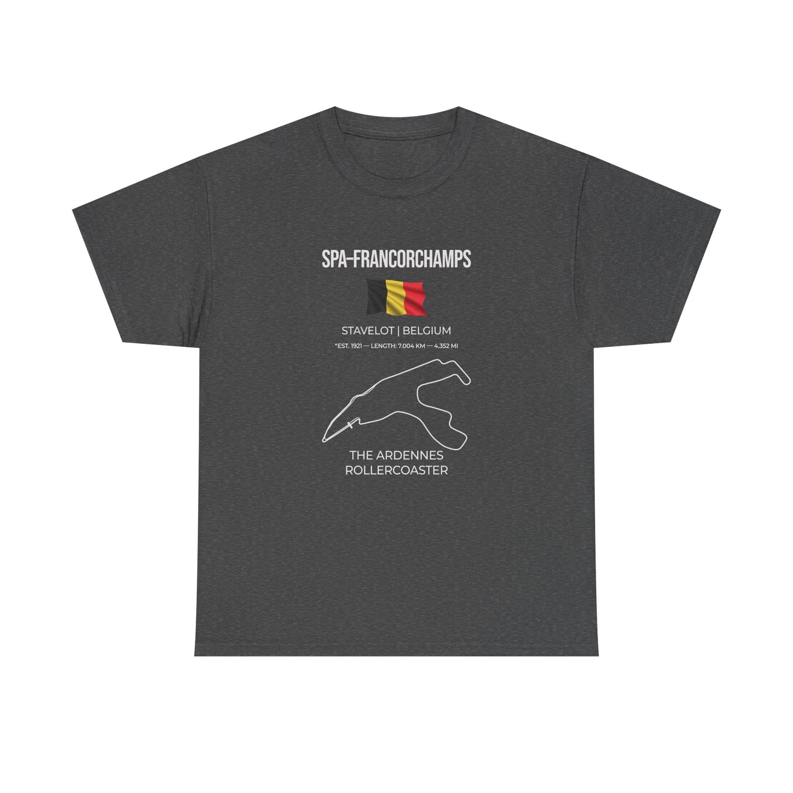 Spa-Francorchamps F1 Racing Track T-Shirt on model
