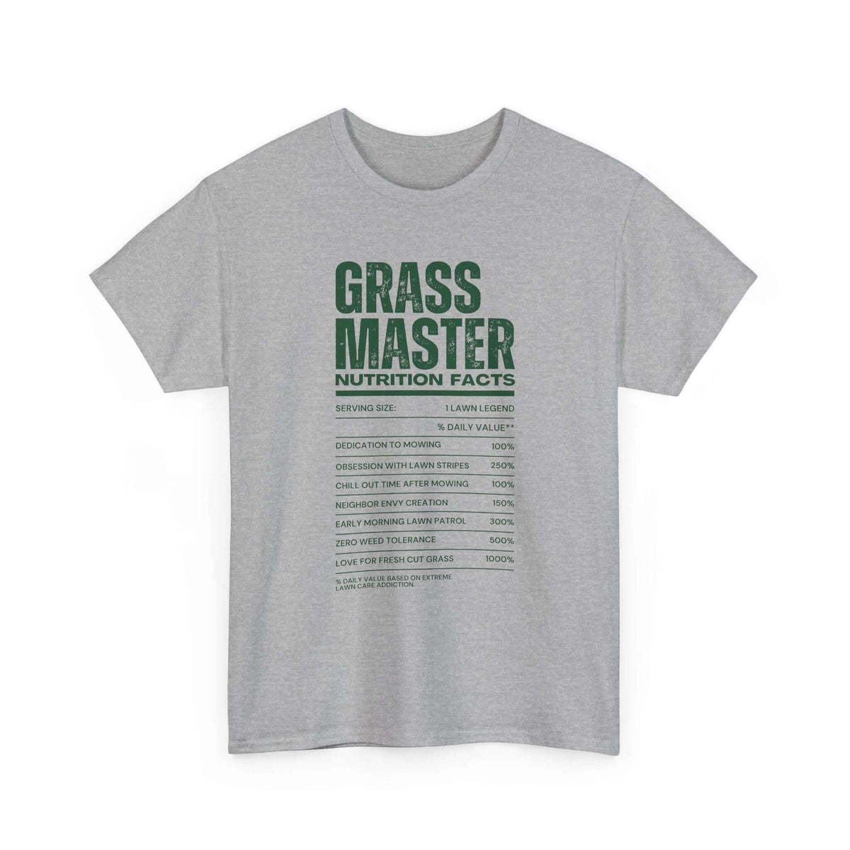 Grass Master Nutrition Facts T-Shirt | Funny Lawn Care Gift