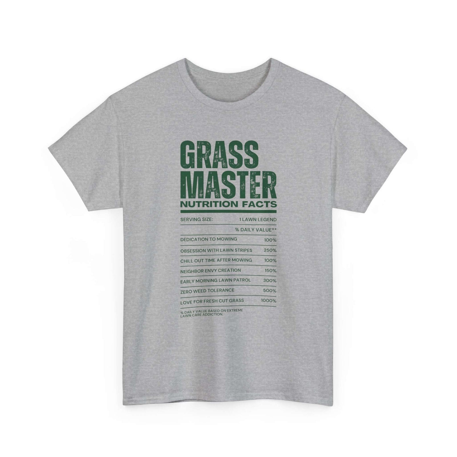 Grass Master Nutrition Facts T-Shirt | Funny Lawn Care Gift