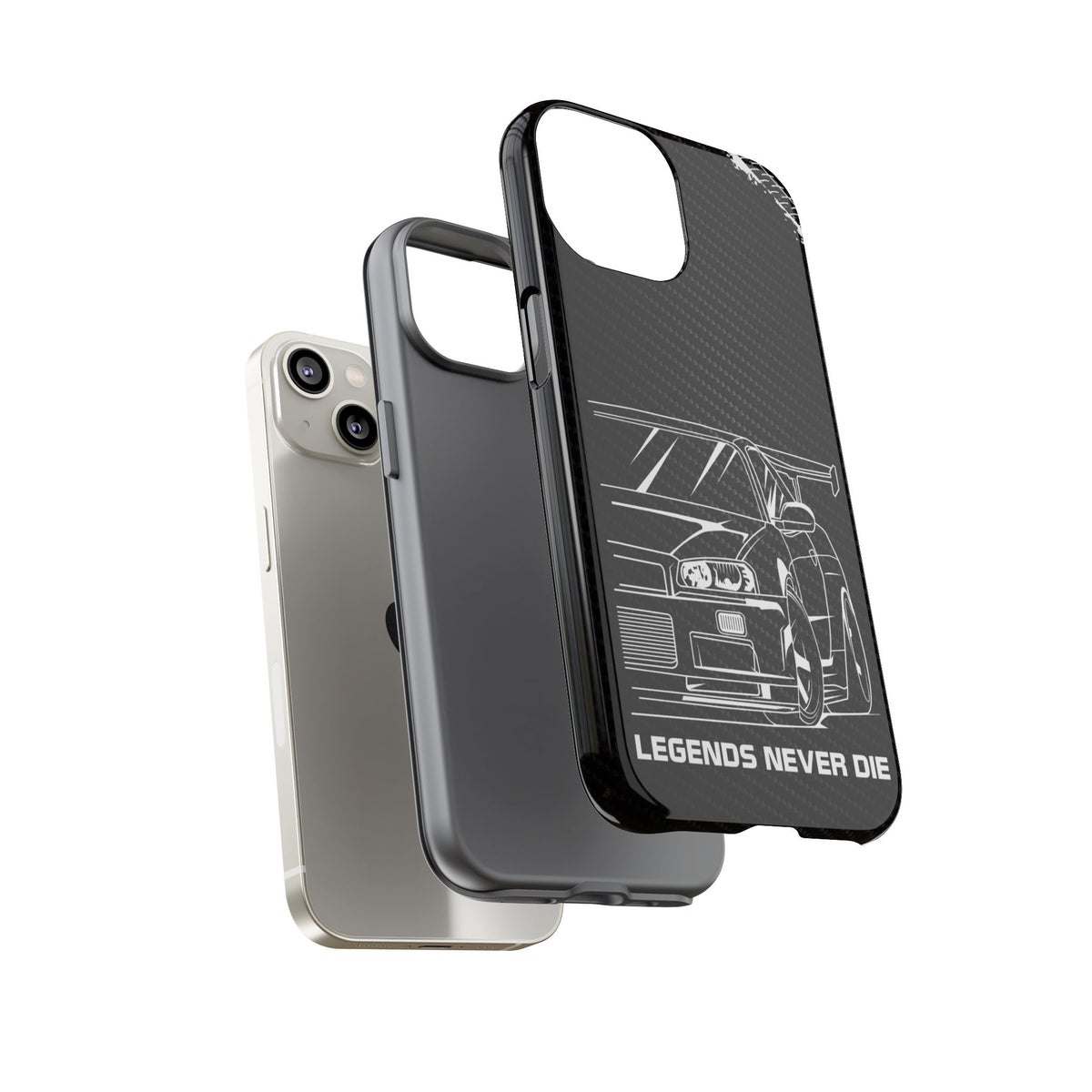 JDM Legends Never Die Tough Phone Case - iPhone 14, glossy, dual-layer protection