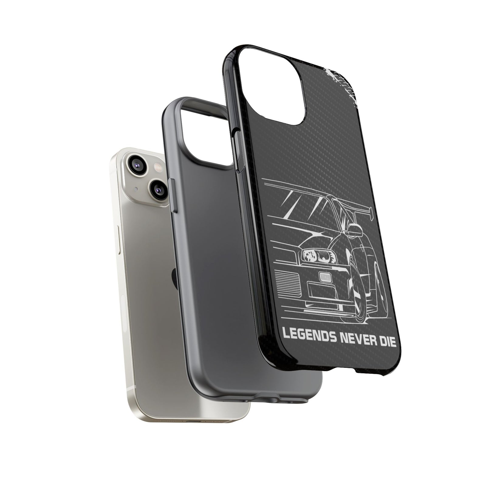 JDM Legends Never Die Tough Phone Case - iPhone 14, glossy, dual-layer protection