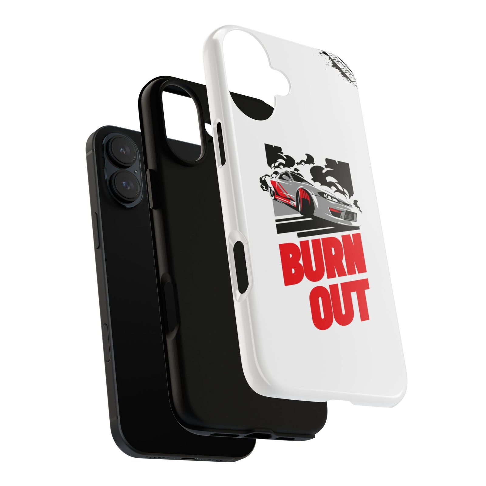 JDM Burnout Tough Car Phone Case - iPhone 16 Plus, glossy, dual-layer protection