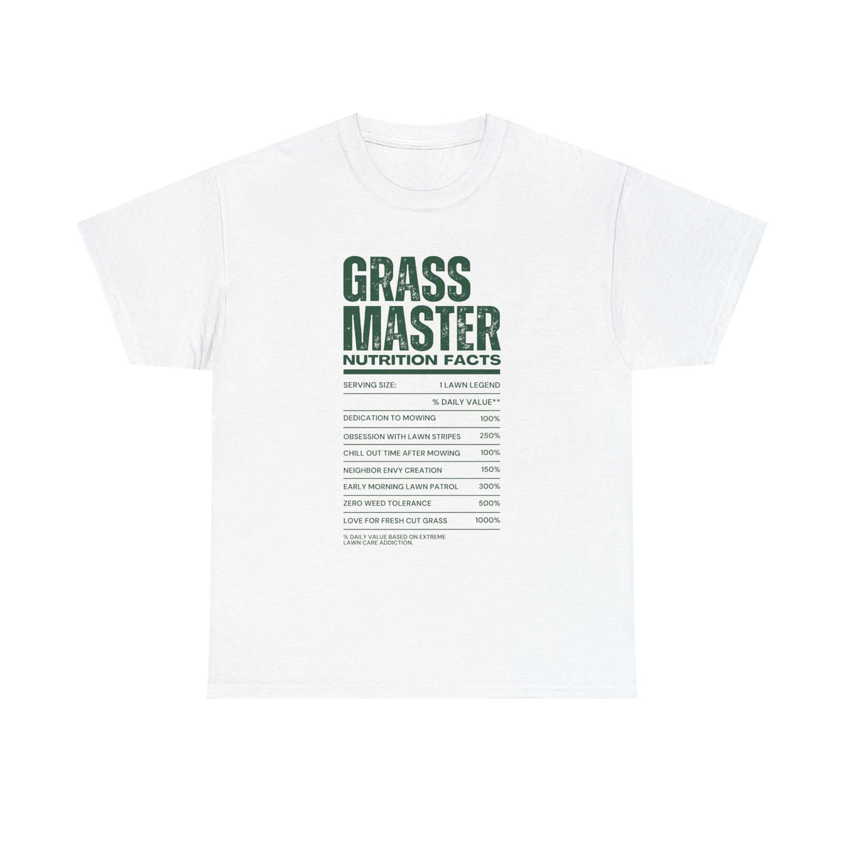 Grass Master Nutrition Facts T-Shirt shirt - car guy gift tee