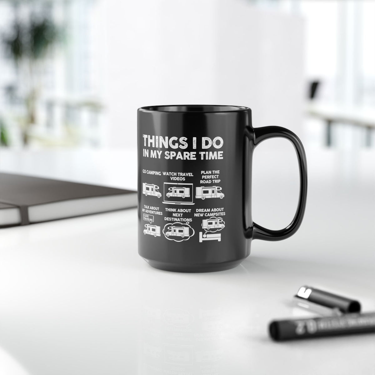 Camper Life Things I Do mug - RV camping humor design - funny gift for camper