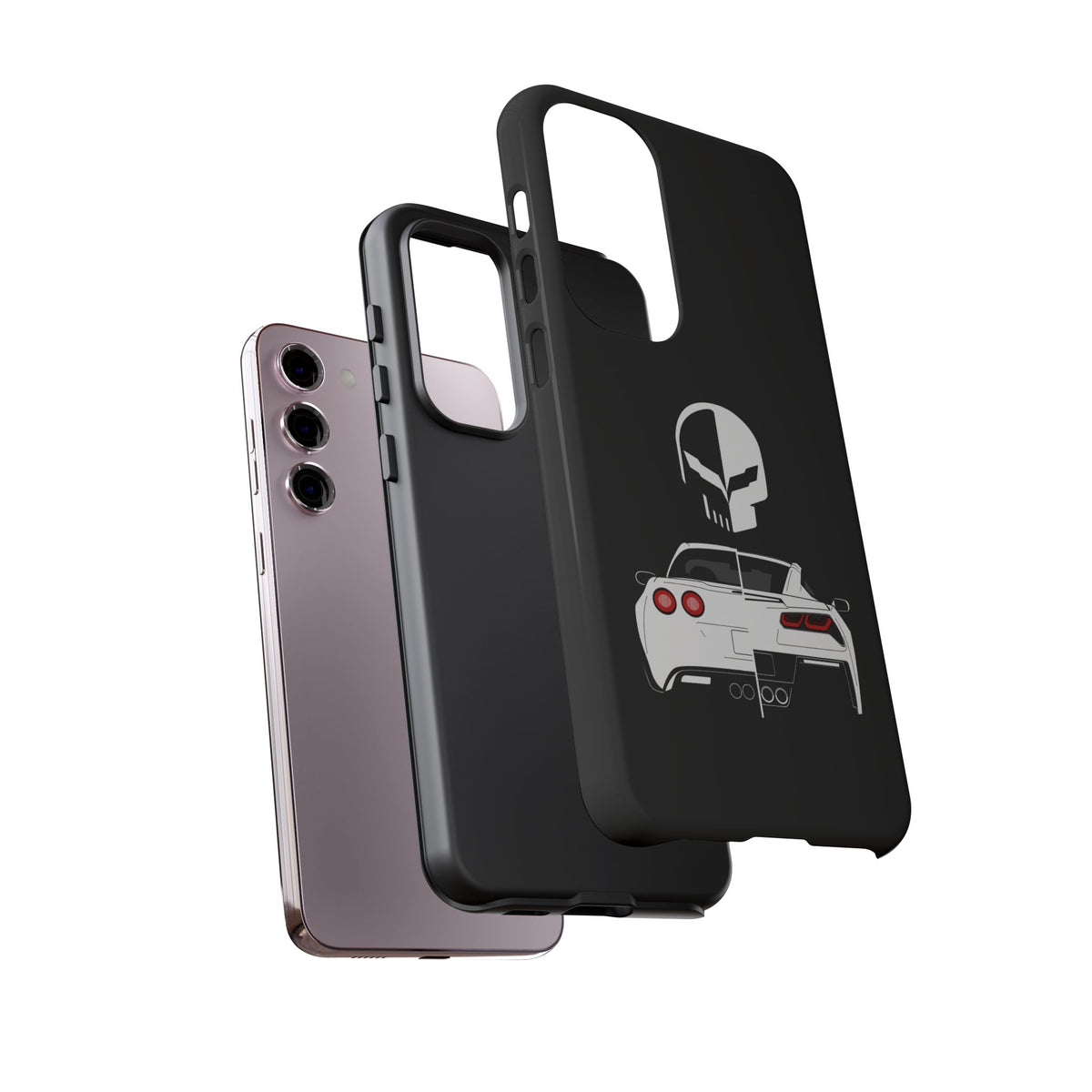 Corvette Punisher Skull Tough Phone Case | Muscle Car Guy Gift